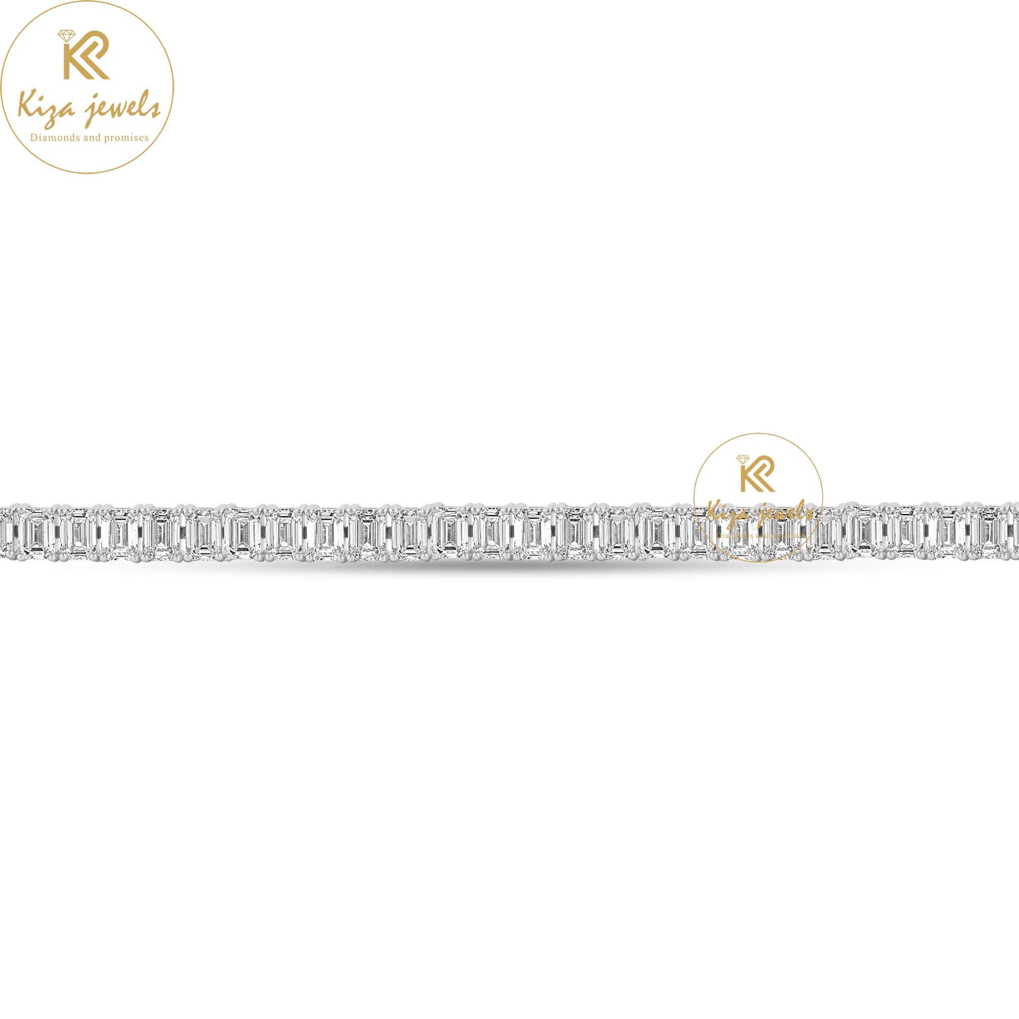 7.59 TDW Emerald Cut Diamond Tennis Bracelet