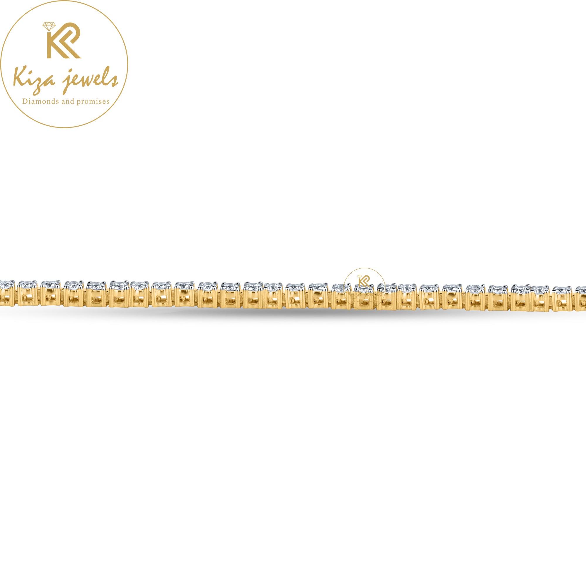 1.88 TDW Round Cut Diamond Yellow gold Tennis Bracelet