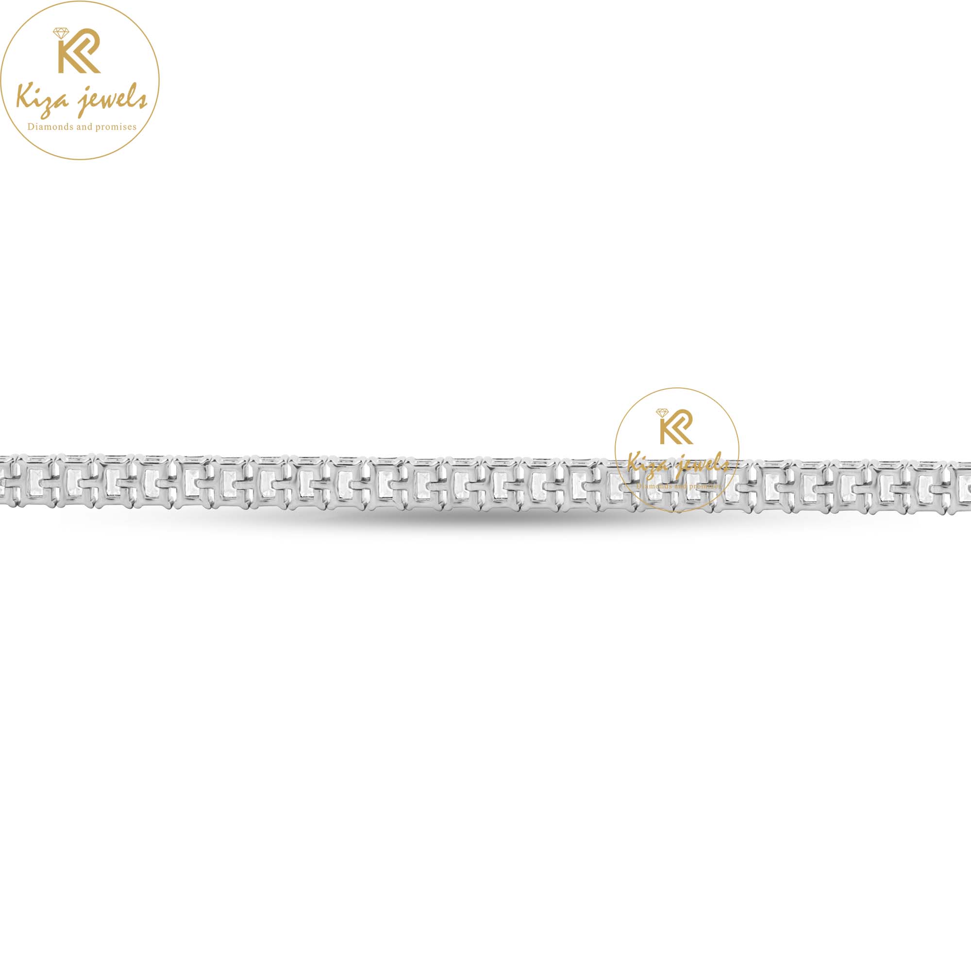 7.59 TDW Emerald Cut Diamond Tennis Bracelet