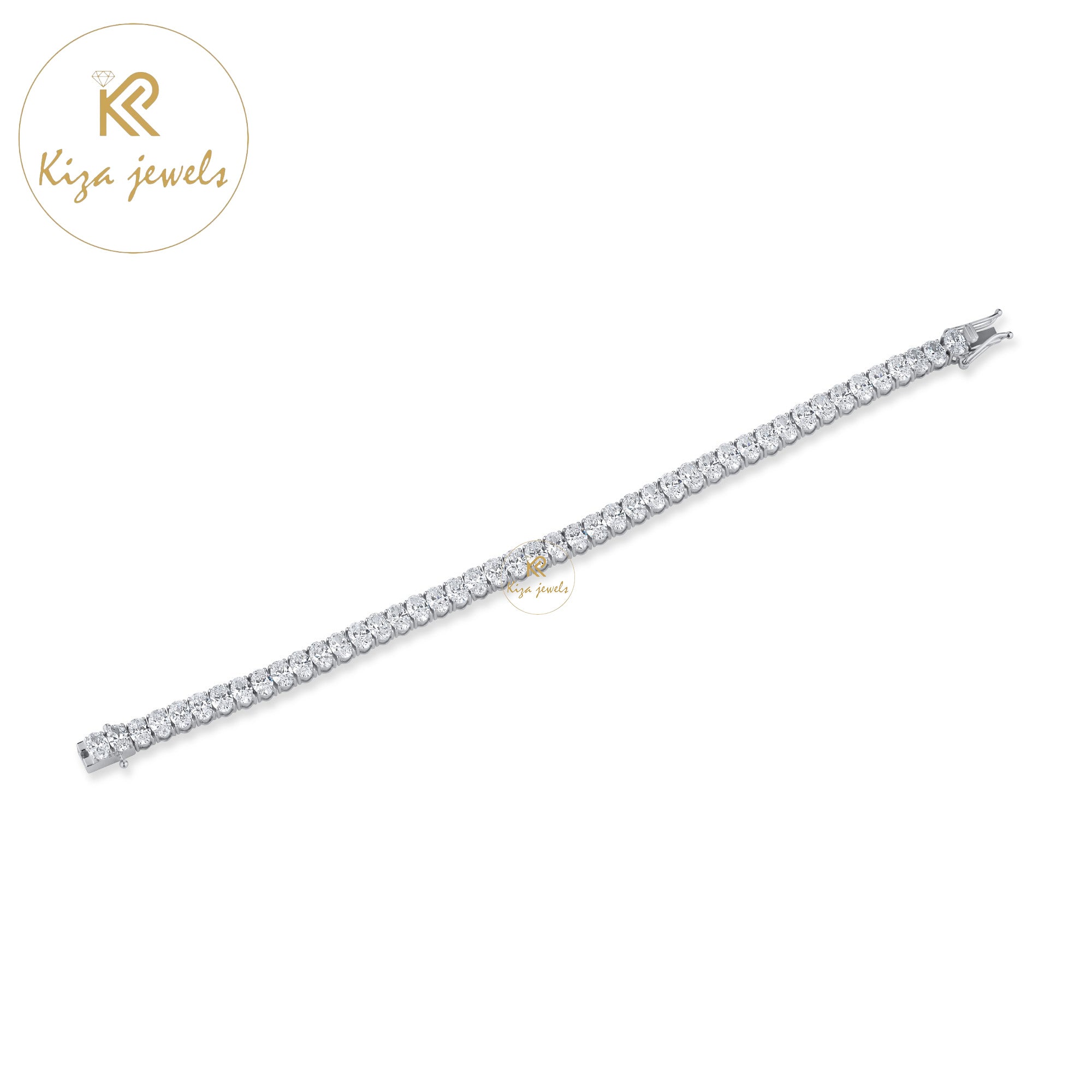 9.90 TDW Oval Cut Diamond Tennis Bracelet