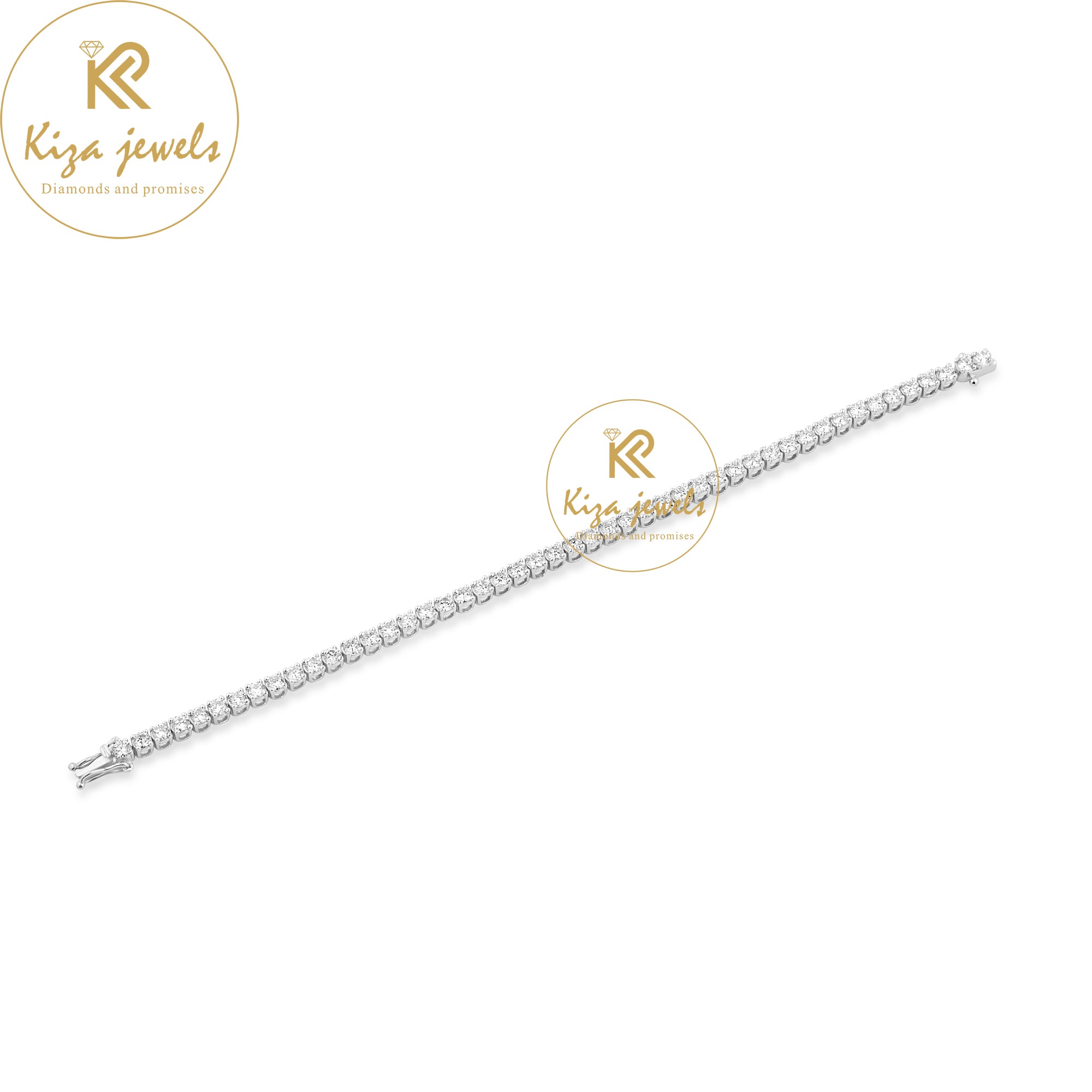 2.62 TDW Round Cut Diamond Tennis Bracelet