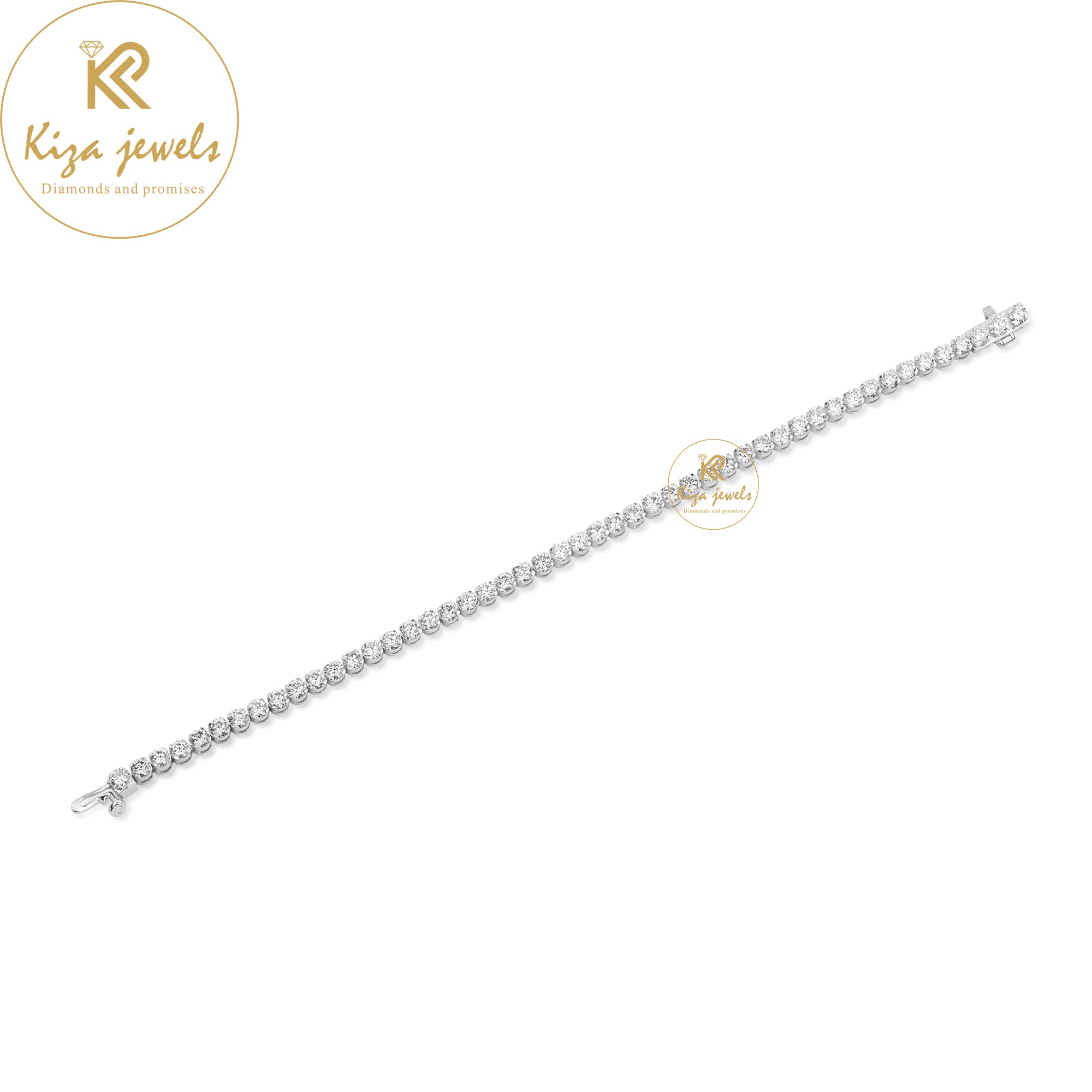 5.58 TDW Round Cut Diamond Tennis Bracelet