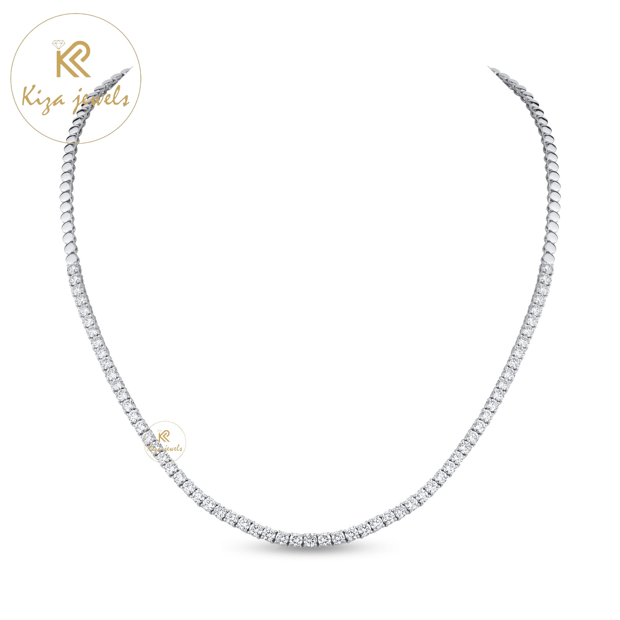 9.00 TDW Round Cut Diamond Women's Tennis Necklace