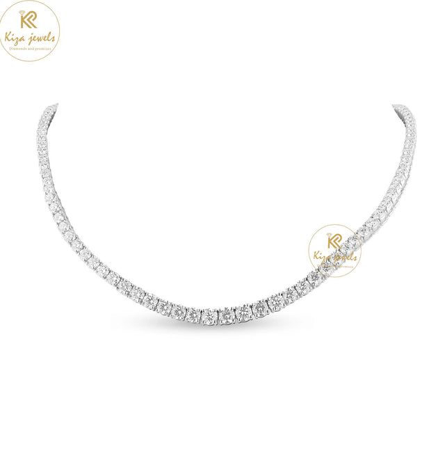 21.50 TDW Round Cut Diamond Tennis Necklace