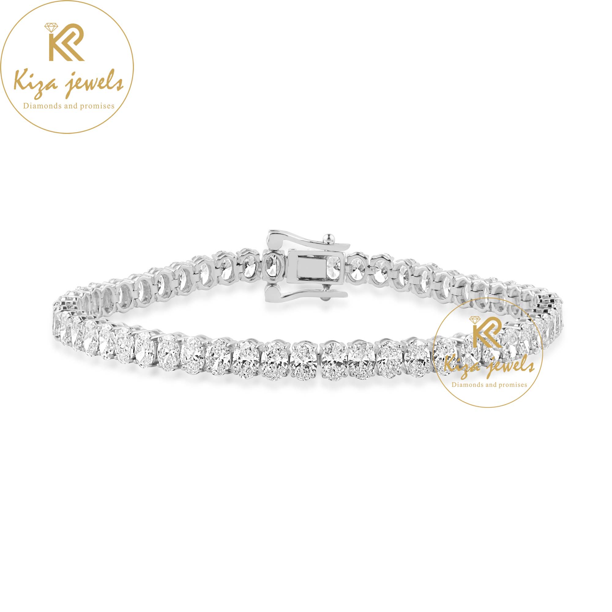 8.40 TDW Oval Cut Diamond Tennis Bracelet