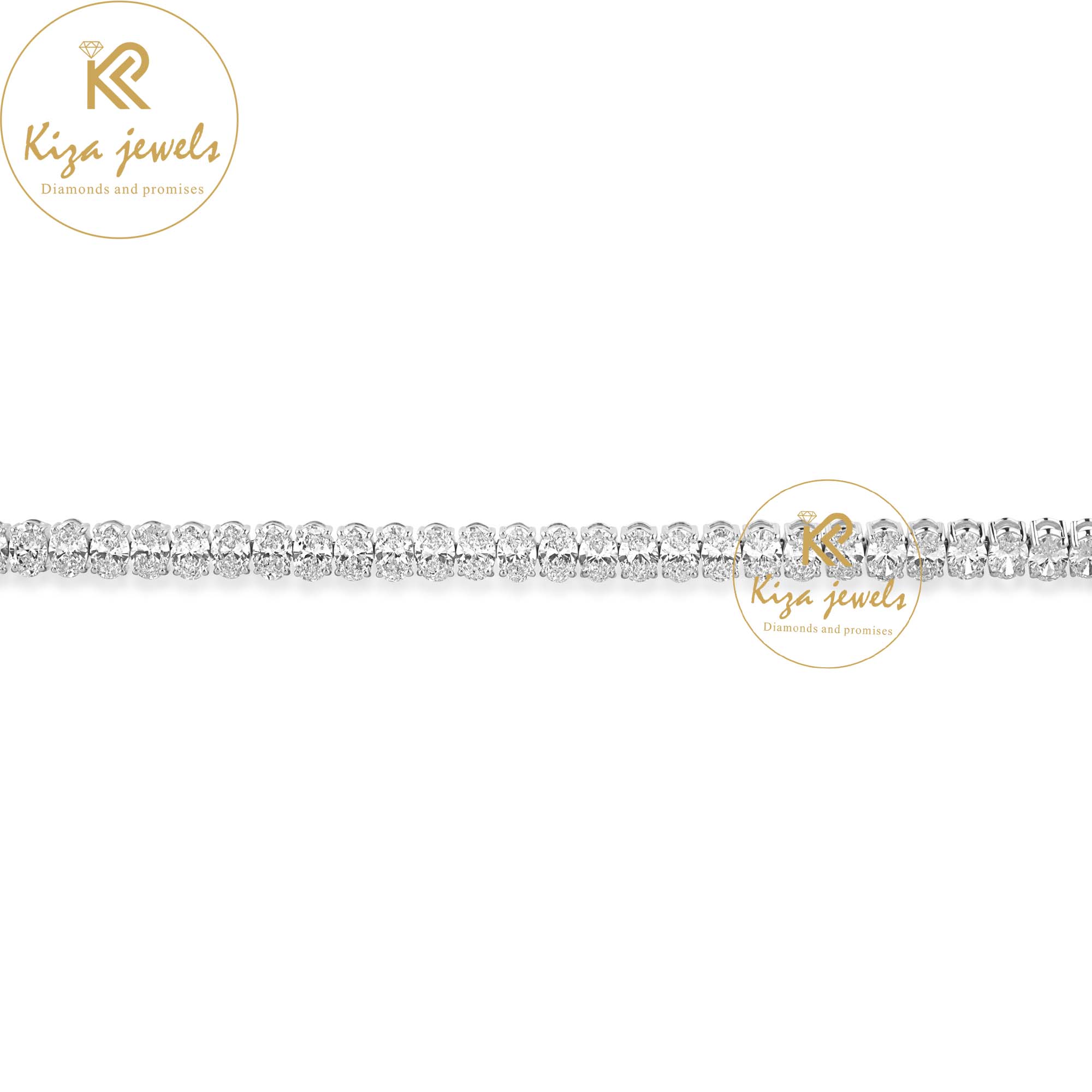 8.40 TDW Oval Cut Diamond Tennis Bracelet