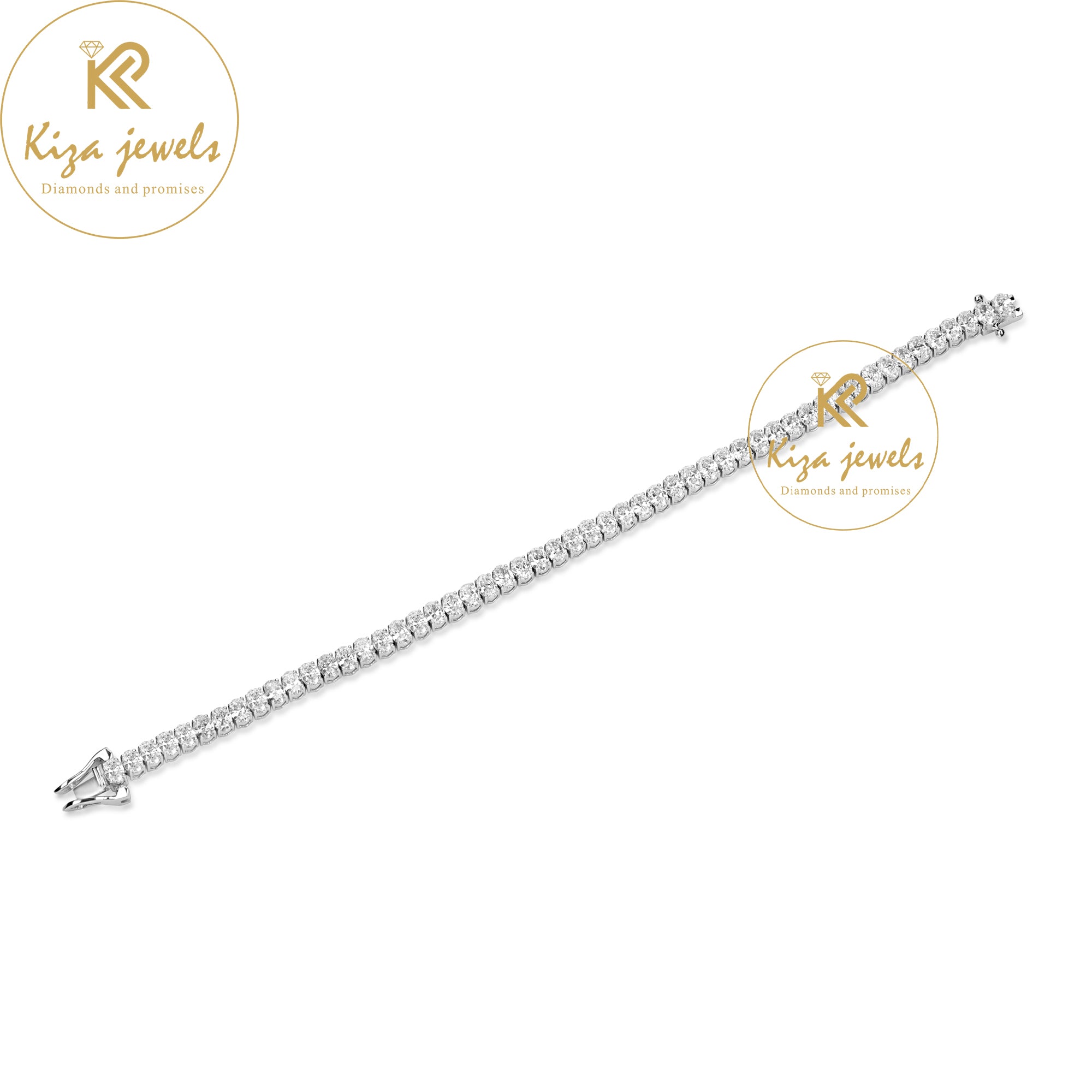 8.40 TDW Oval Cut Diamond Tennis Bracelet