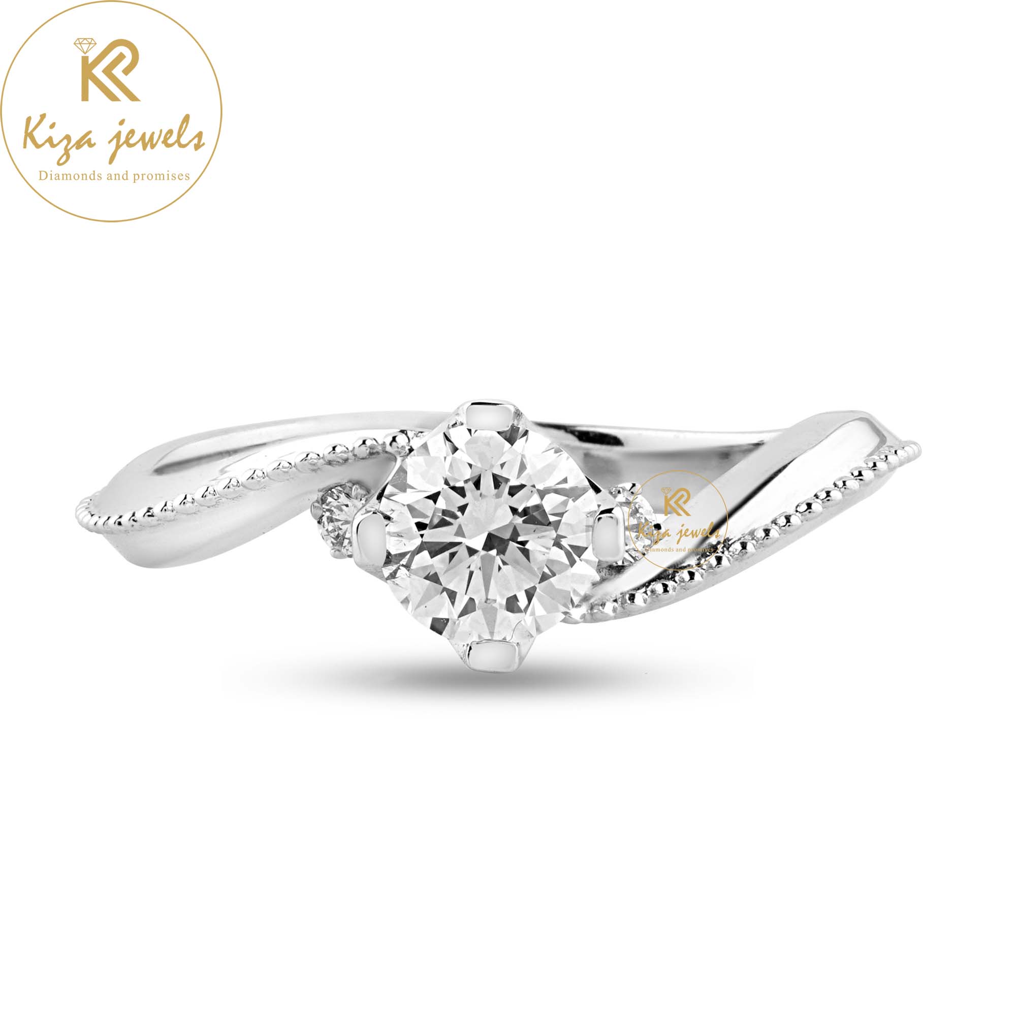 0.71 TDW Round Cut Women's Three Stone Diamond Ring