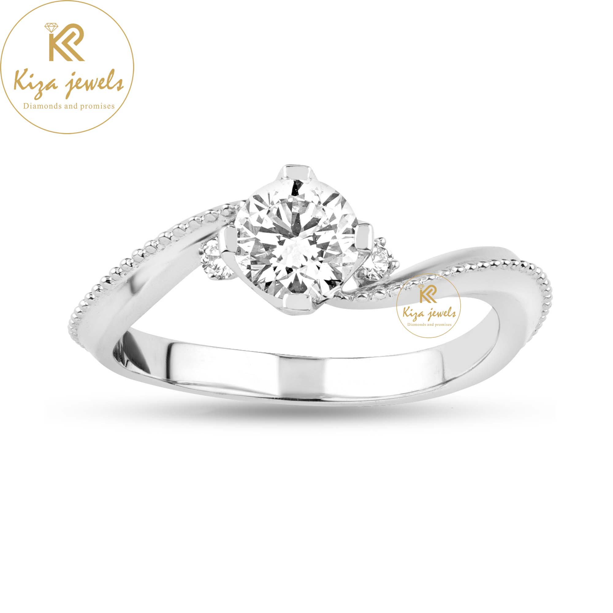 0.71 TDW Round Cut Women's Three Stone Diamond Ring