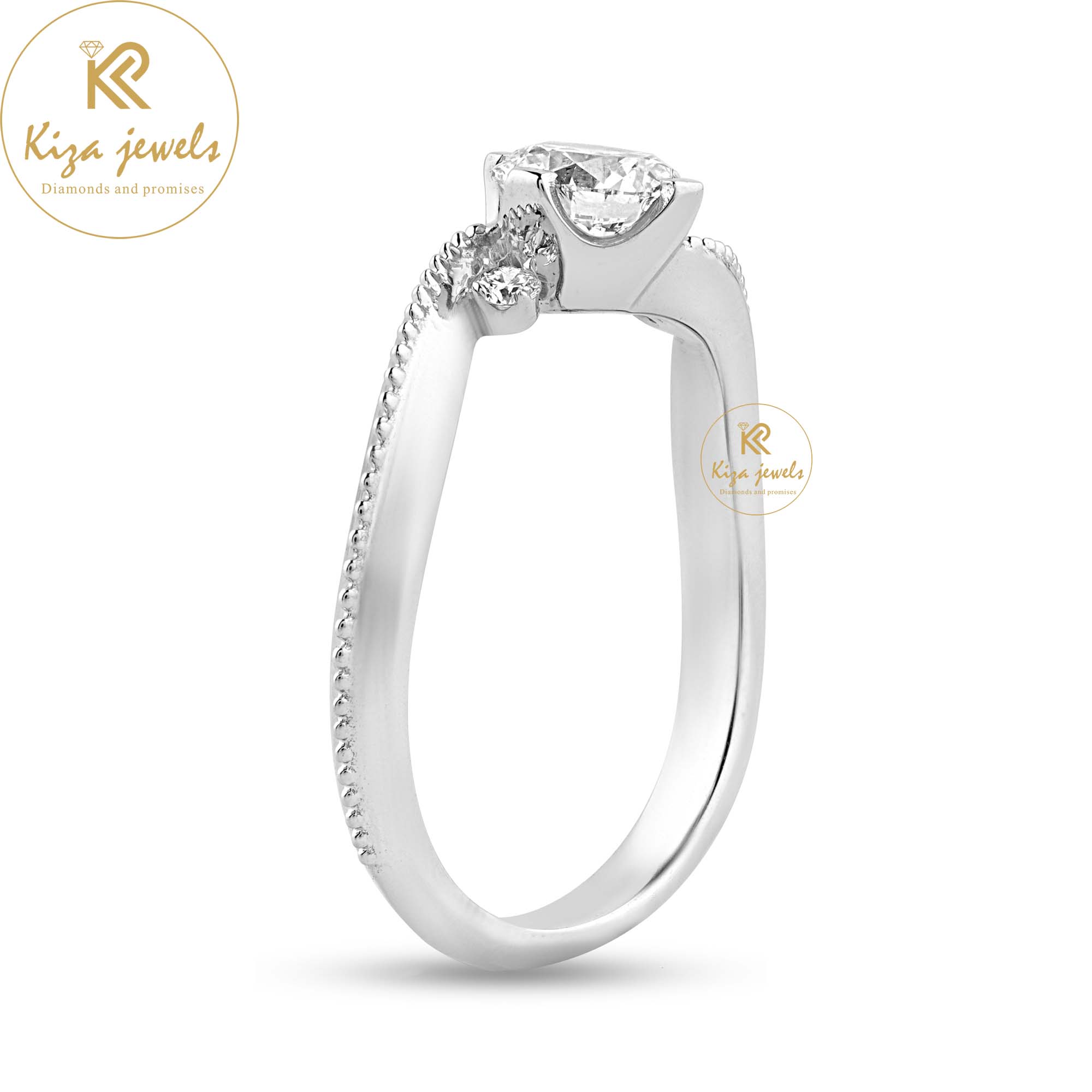 0.71 TDW Round Cut Women's Three Stone Diamond Ring