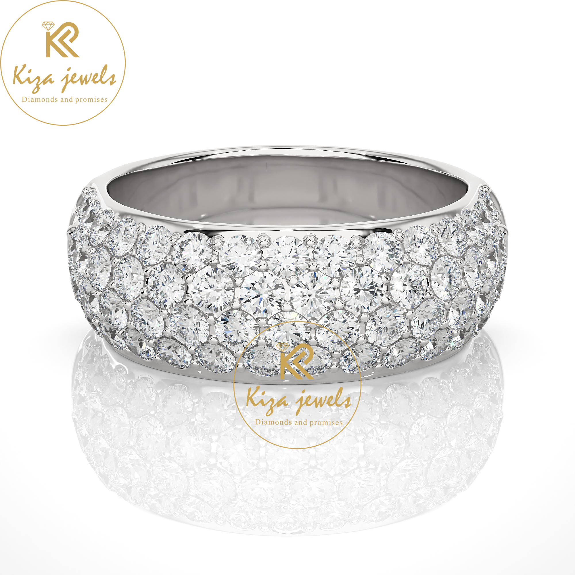 1.87 TDW Round Cut Women's Diamond Band Ring