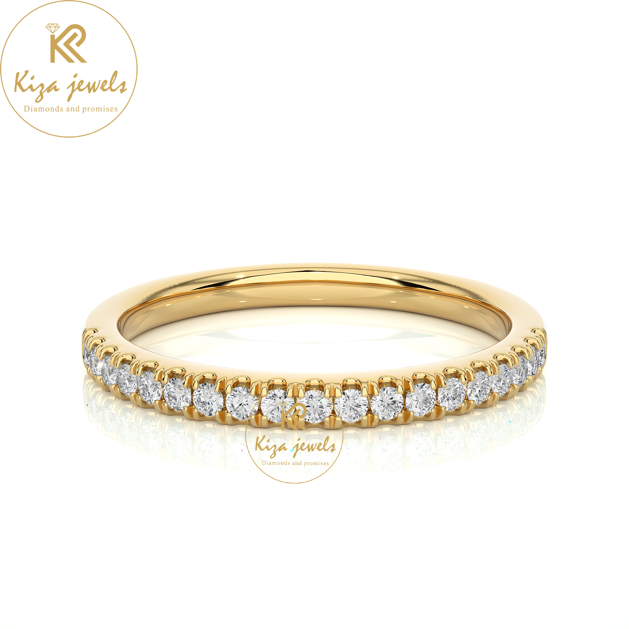 0.20 TDW Round Cut Women's Diamond Band Ring