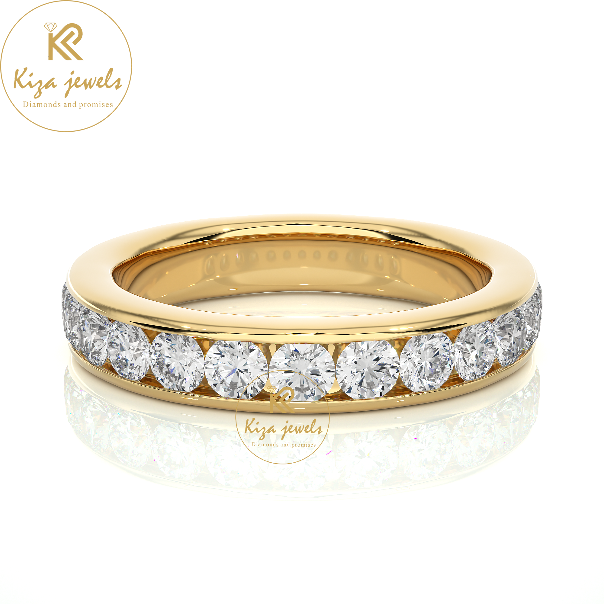 0.96 TDW Round Cut Women's Diamond Band Ring