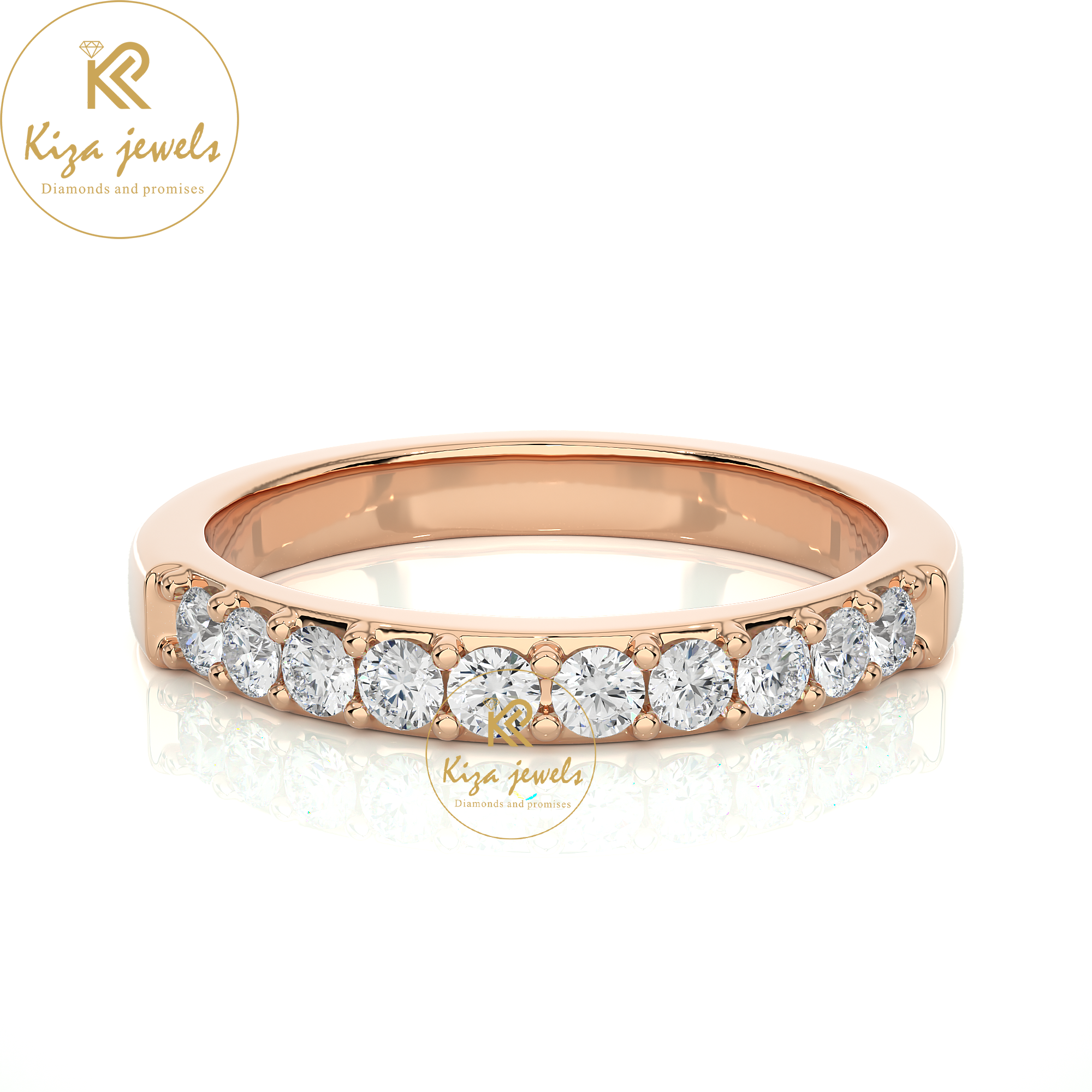 0.40 TDW Round Cut Women's Diamond Band Ring