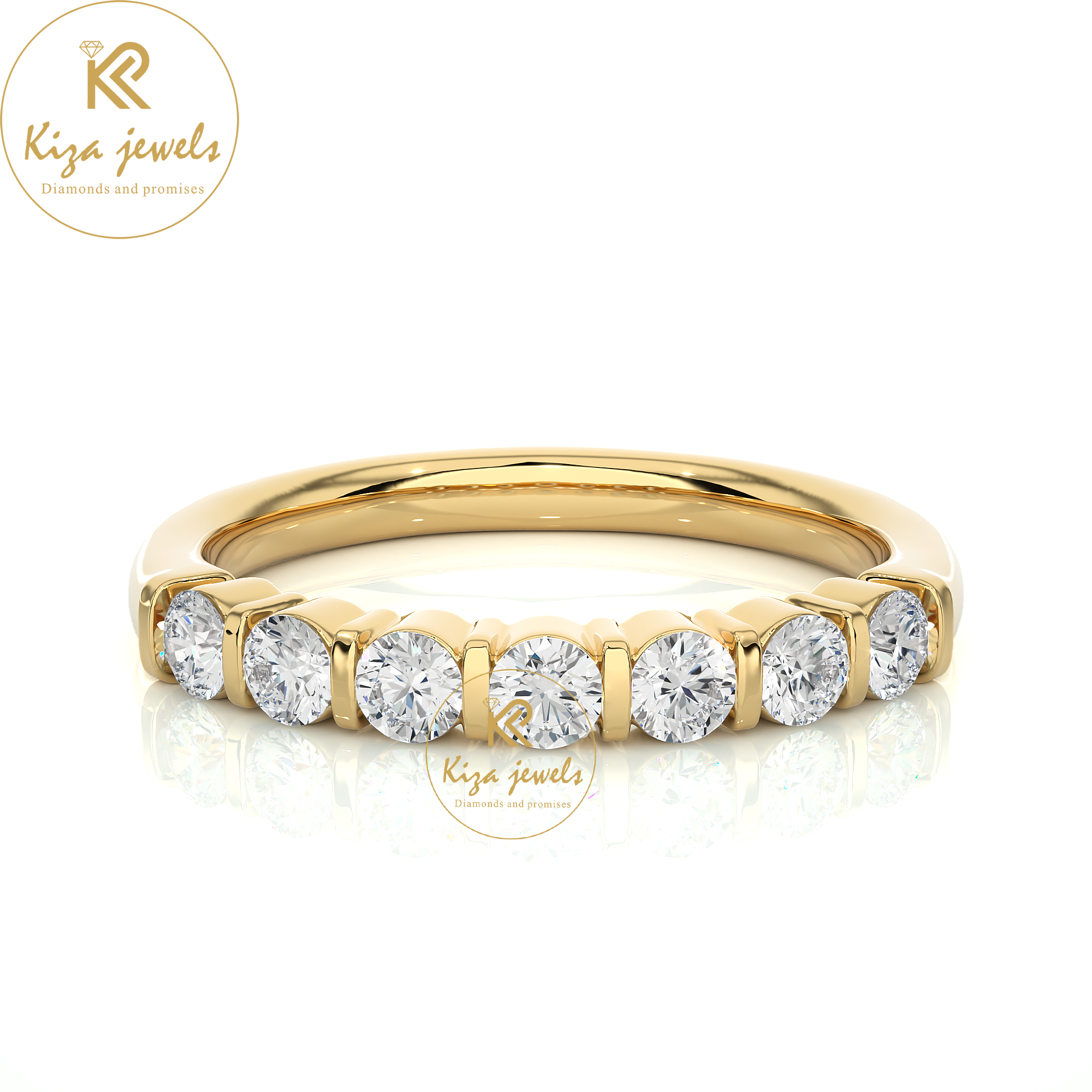 0.52 TDW Round Cut Women's Diamond Band Ring