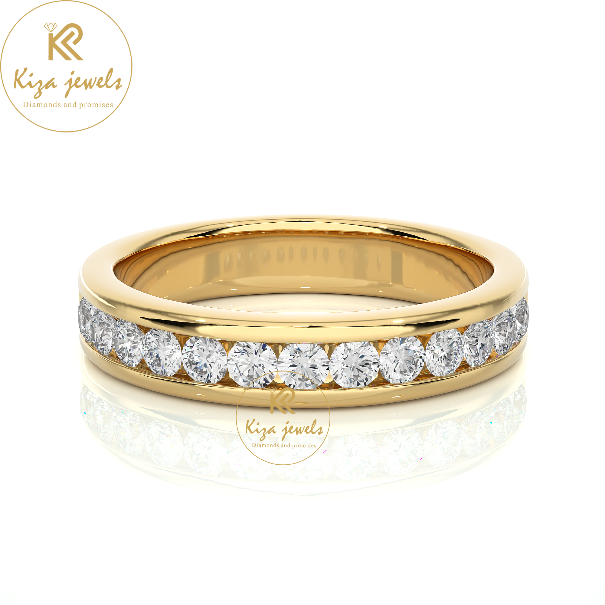 0.52 TDW Round Cut Women's Diamond Band Ring