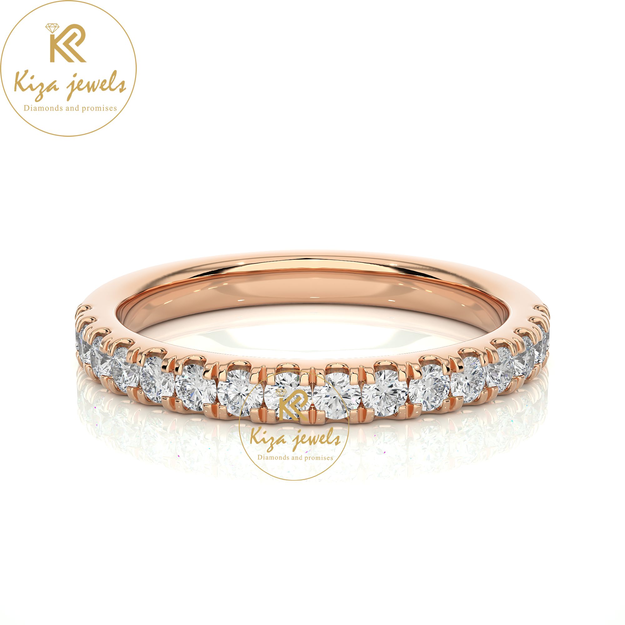 0.56 TDW Round Cut Women's Diamond Band Ring