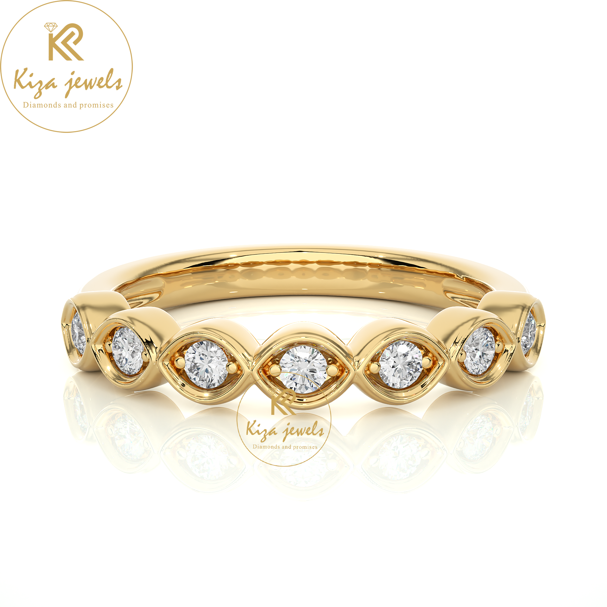 0.21 TDW Round Cut Women's Diamond Band Ring