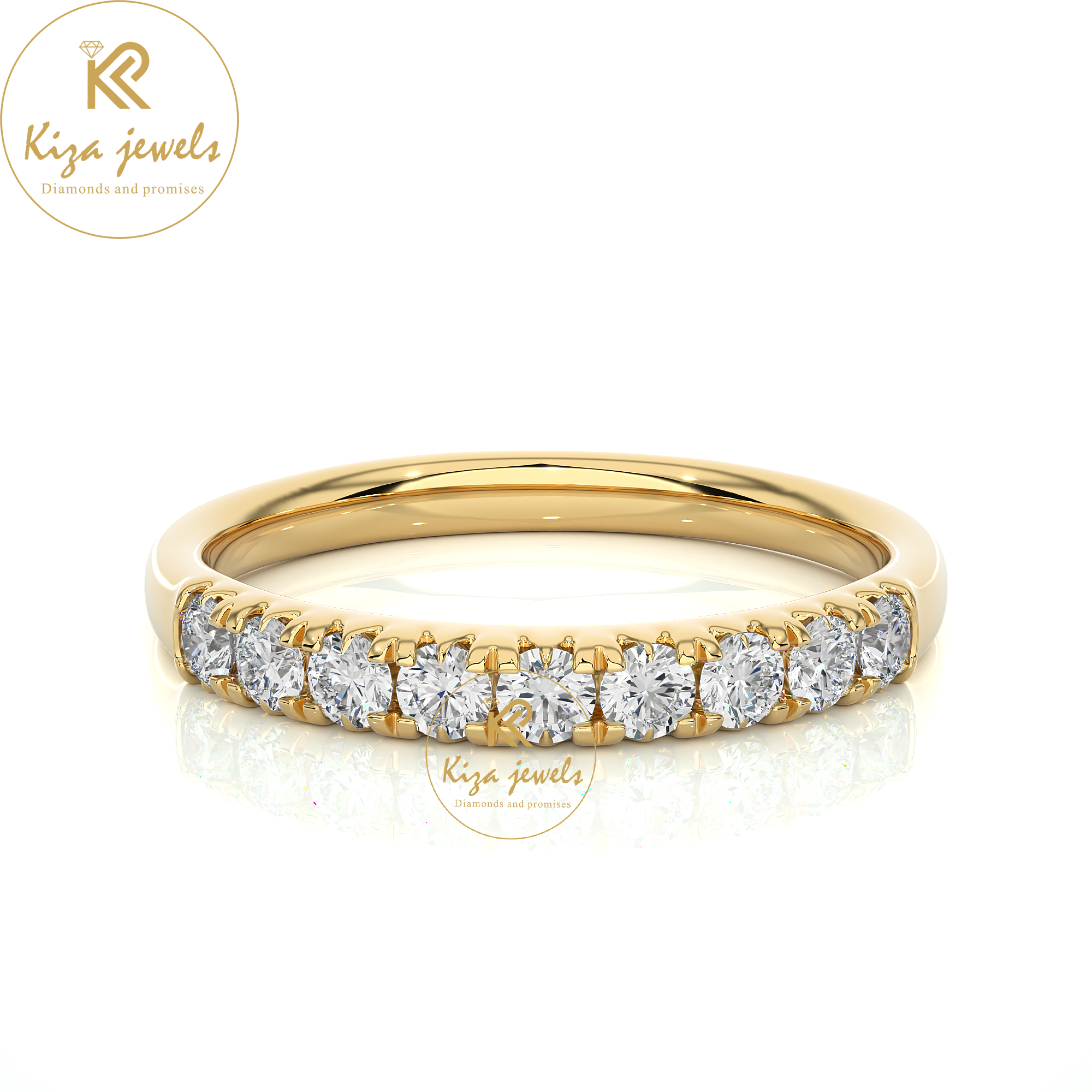 0.47 TDW Round Cut Women's Diamond Band Ring