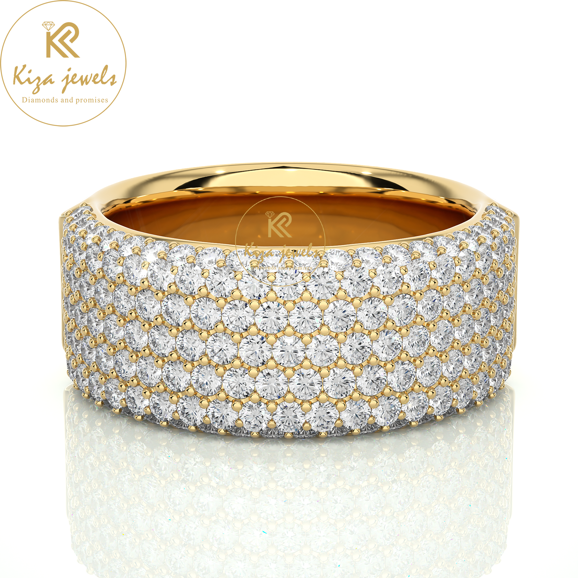 1.93 TDW Round Cut Diamond Band Ring