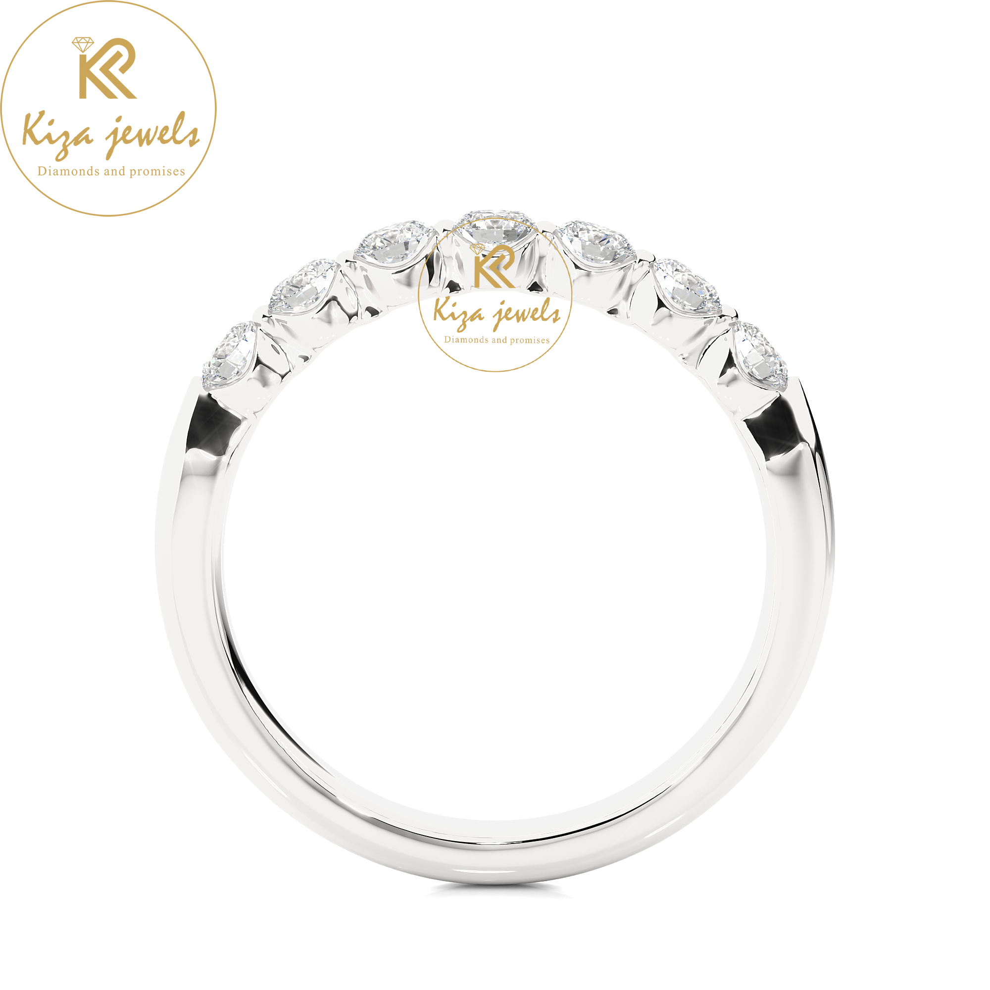 0.52 TDW Round Cut Women's Diamond Band Ring