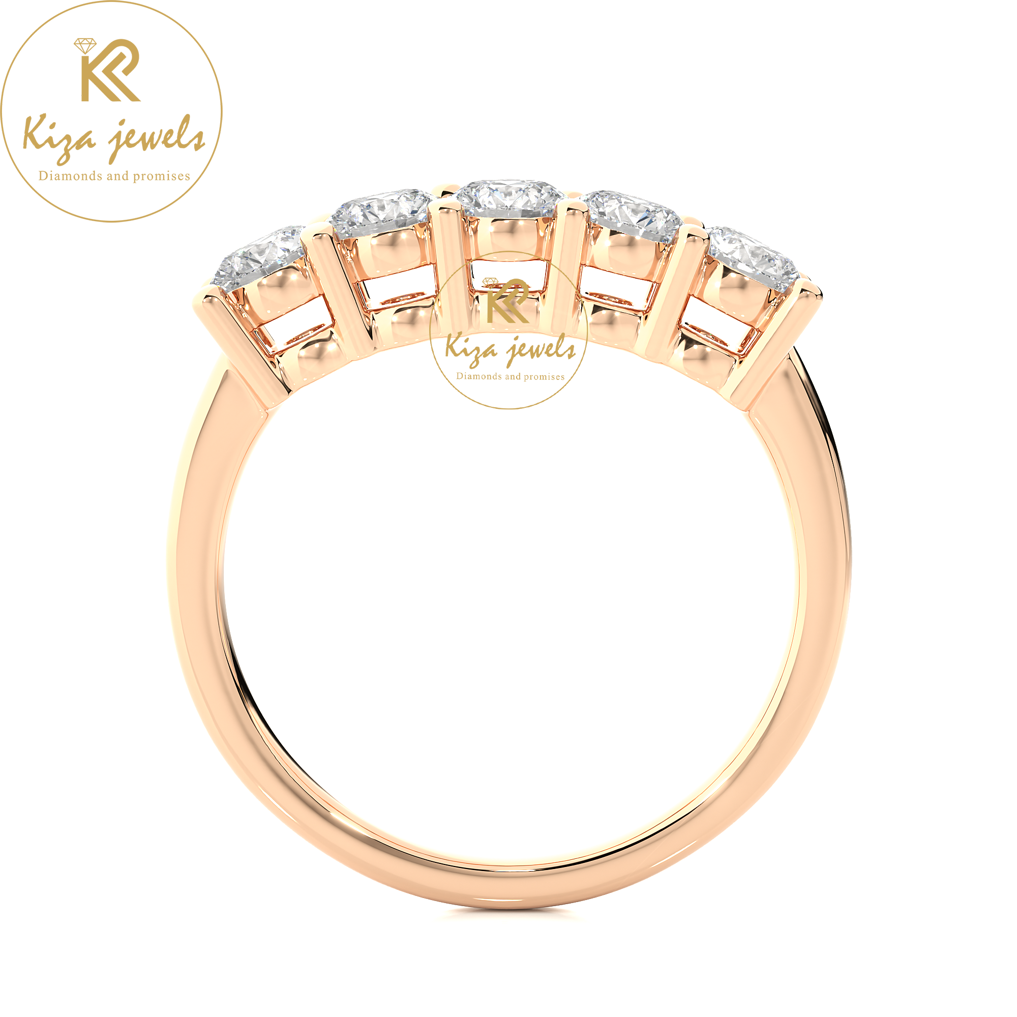 0.52 TDW Round Cut Women's Diamond Band Ring