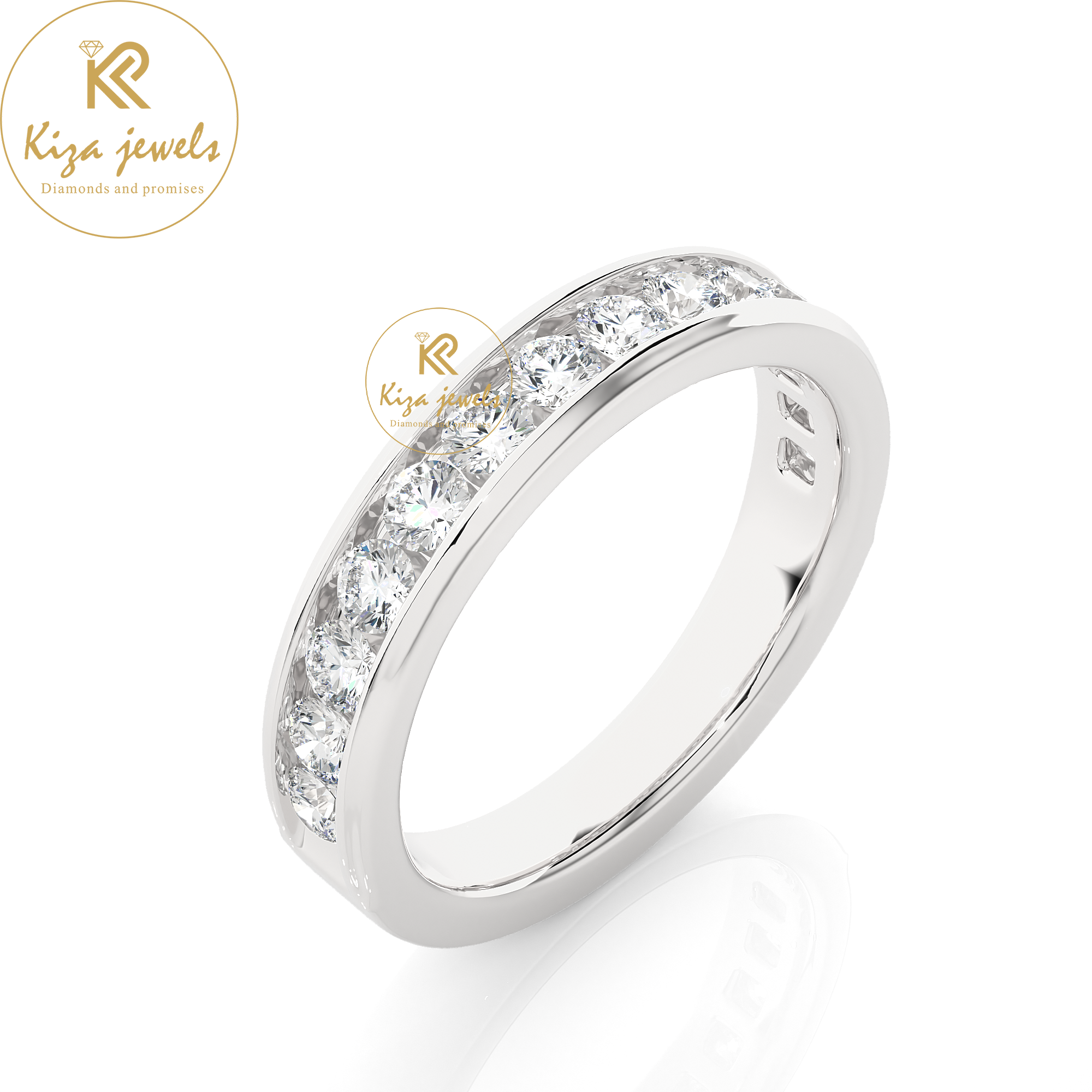 0.92 TDW Round Cut Women's Diamond Band Ring