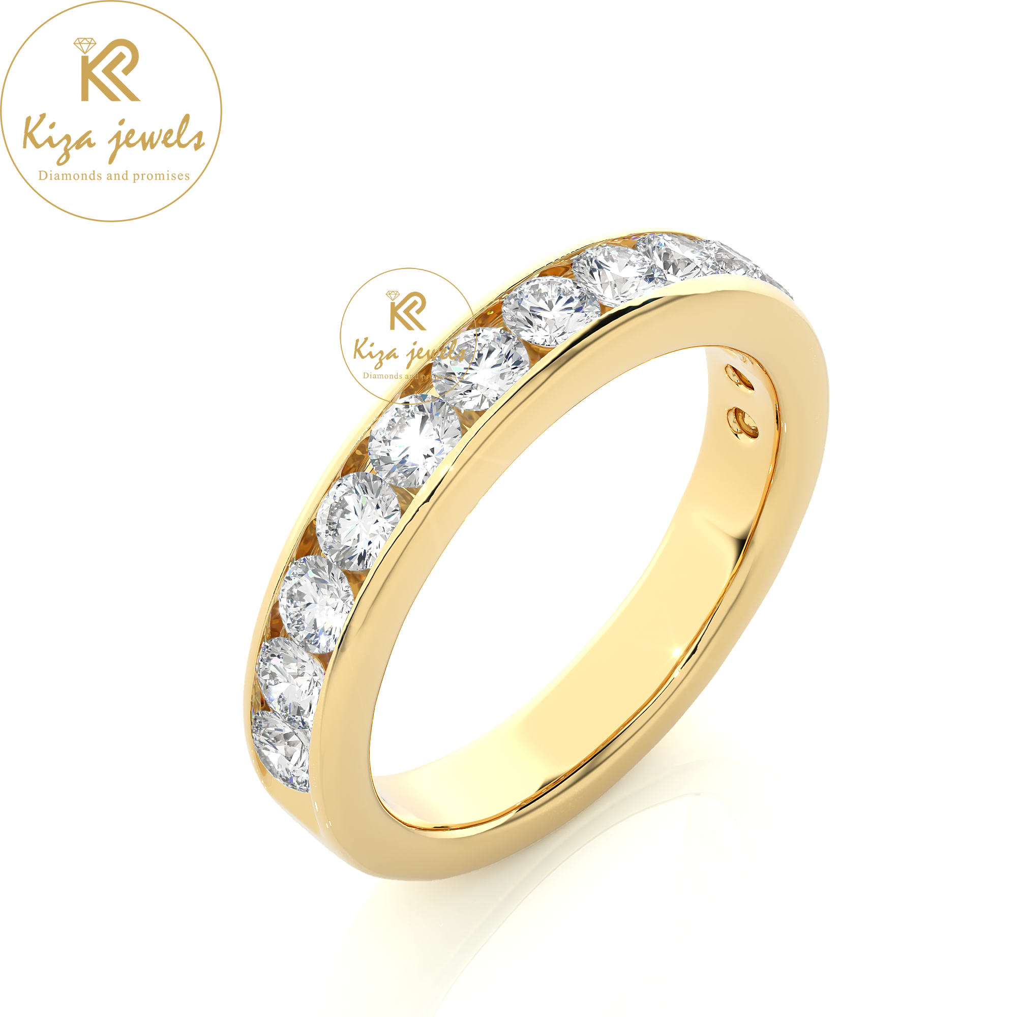 0.96 TDW Round Cut Women's Diamond Band Ring