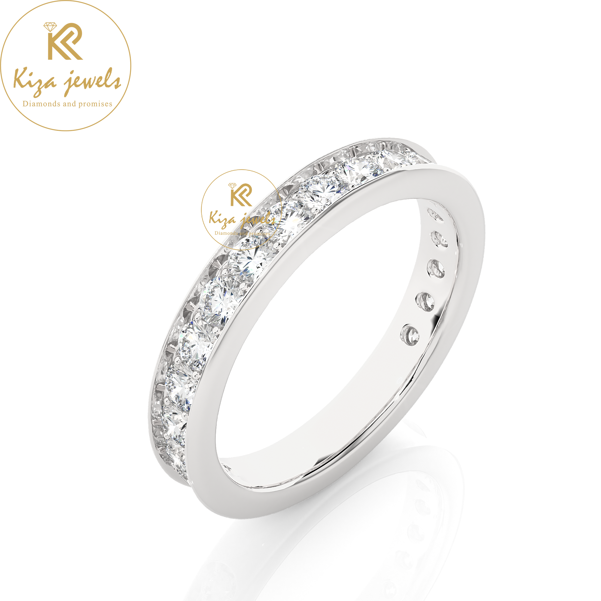 1.12 TDW Round Cut Women's Diamond Band Ring