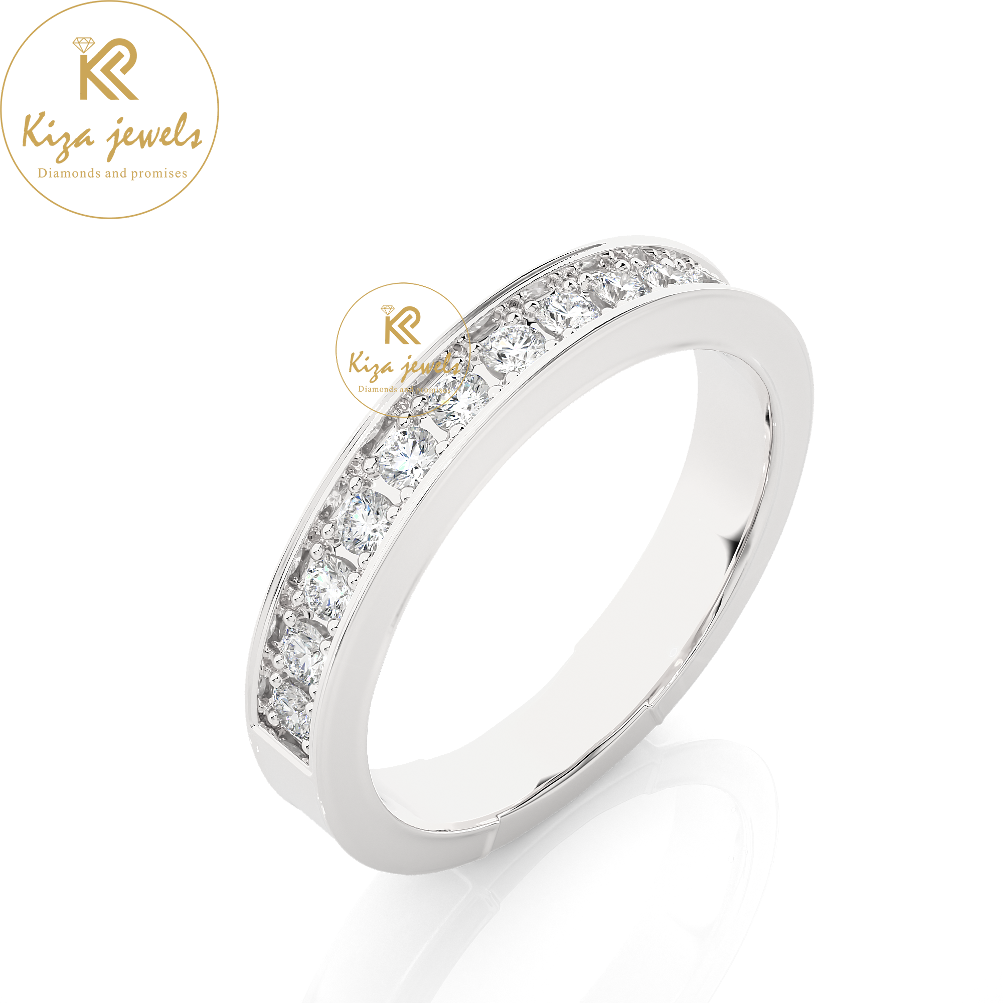 0.49 TDW Round Cut Women's Diamond Band Ring