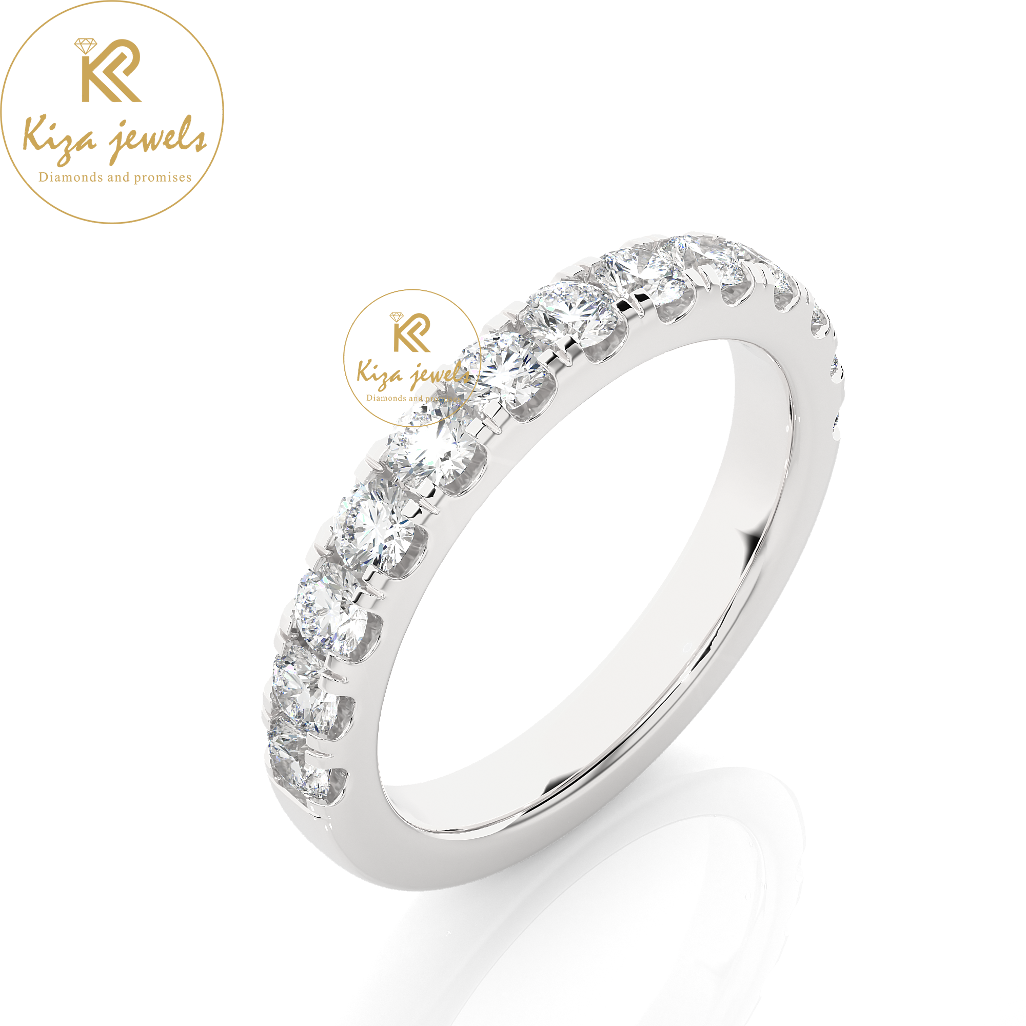 1.01 TDW Round Cut Women's Diamond Band Ring