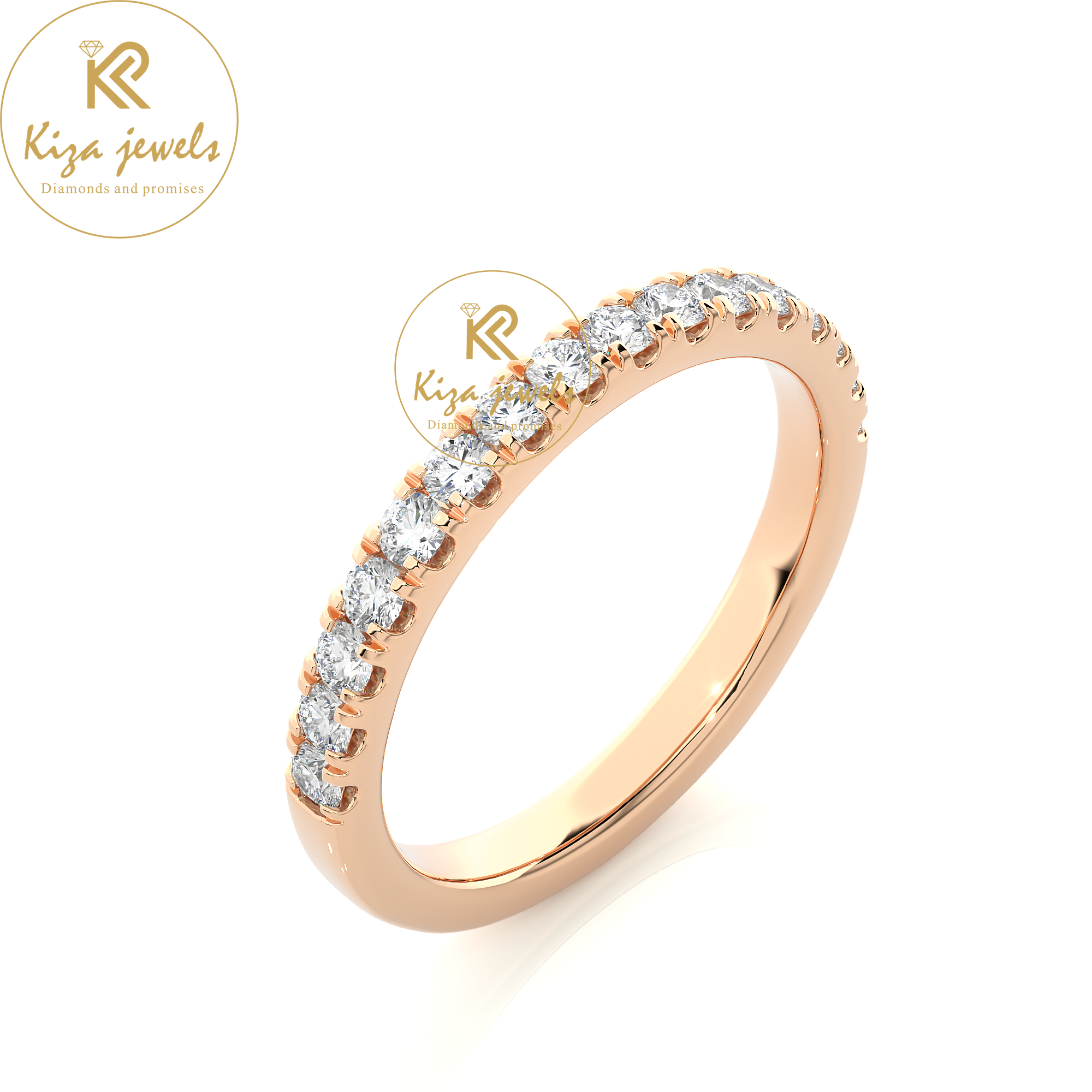 0.56 TDW Round Cut Women's Diamond Band Ring