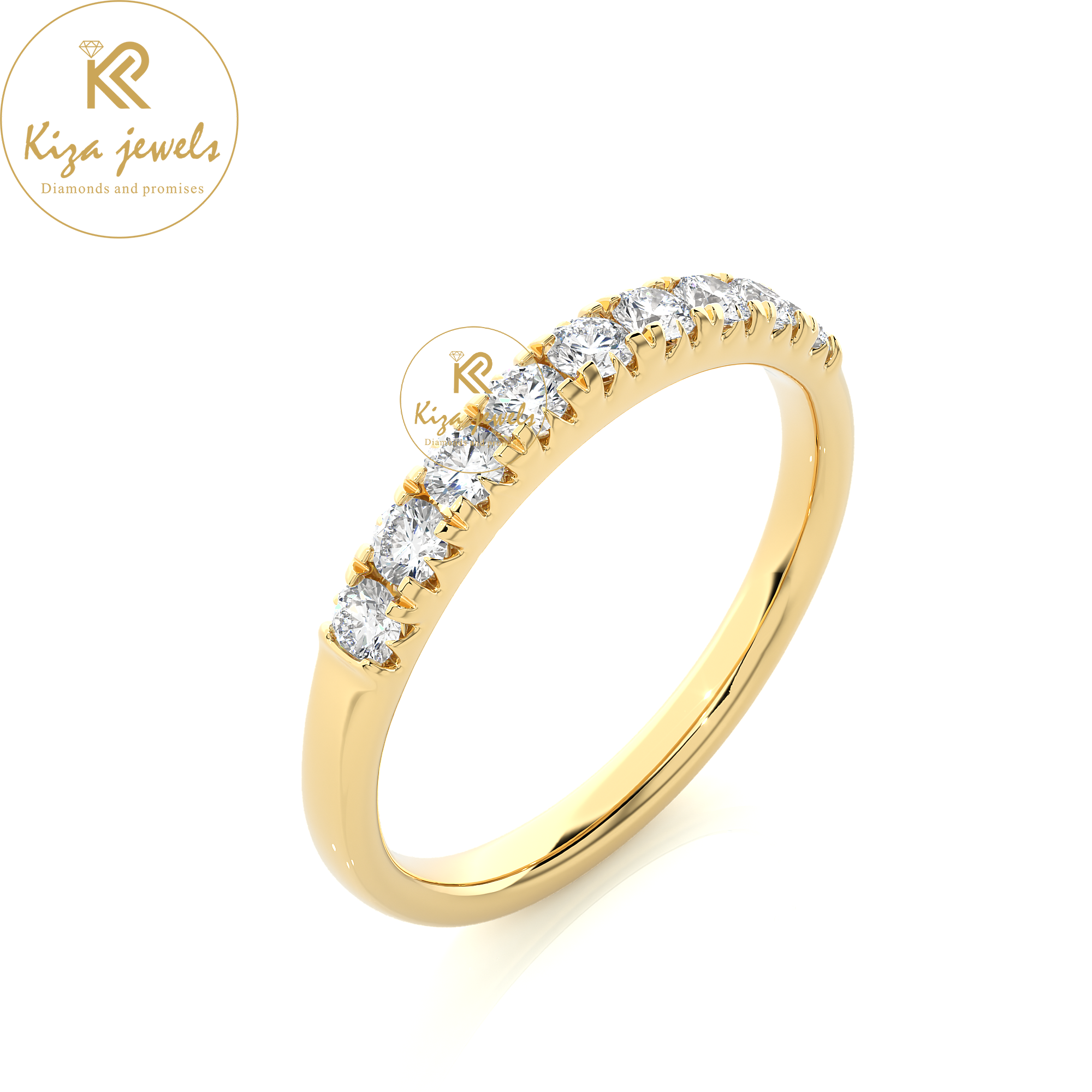 0.47 TDW Round Cut Women's Diamond Band Ring