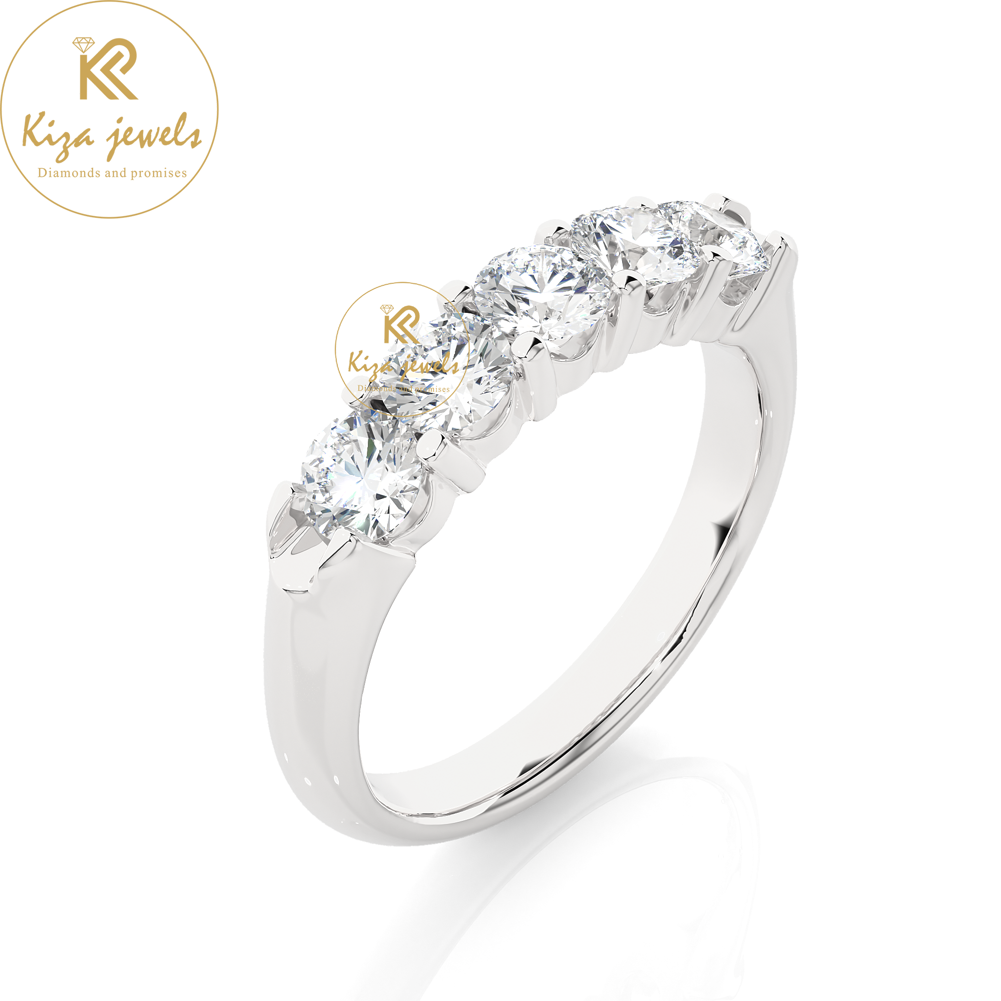 1.11 TDW Round Cut Women's Diamond Band Ring