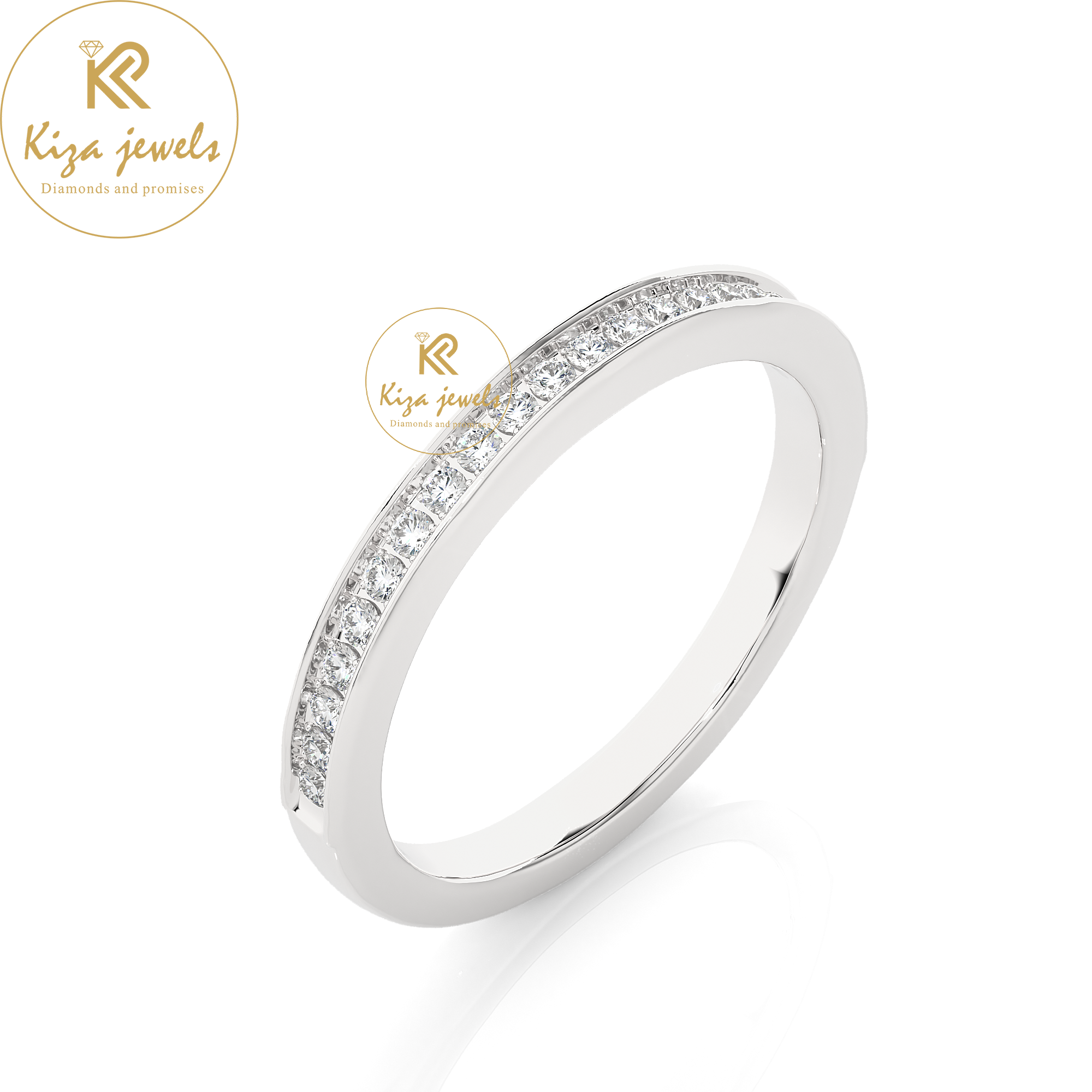 0.19 TDW Round Cut Women's Diamond Band Ring