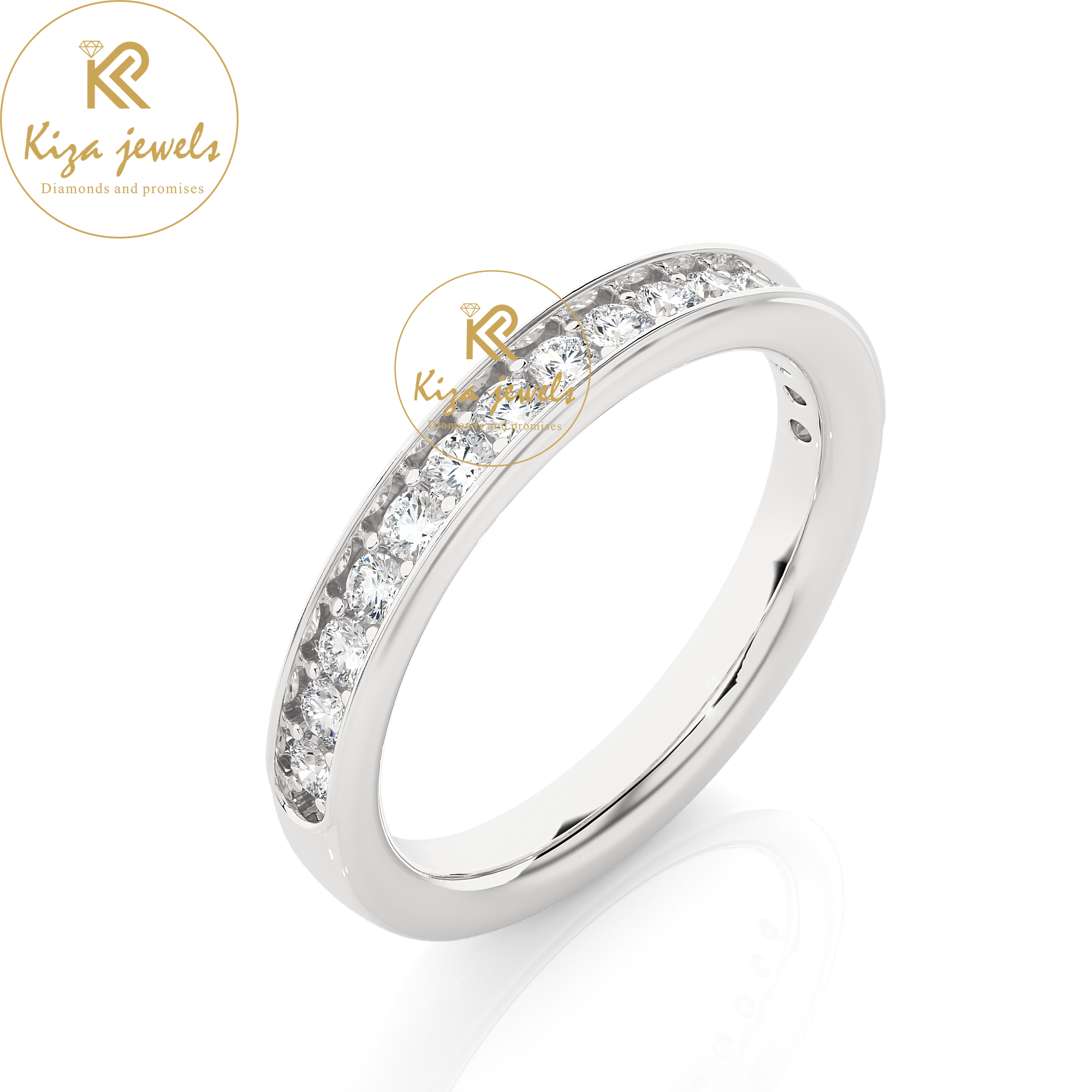 0.41 TDW Round Cut Women's Diamond Band Ring