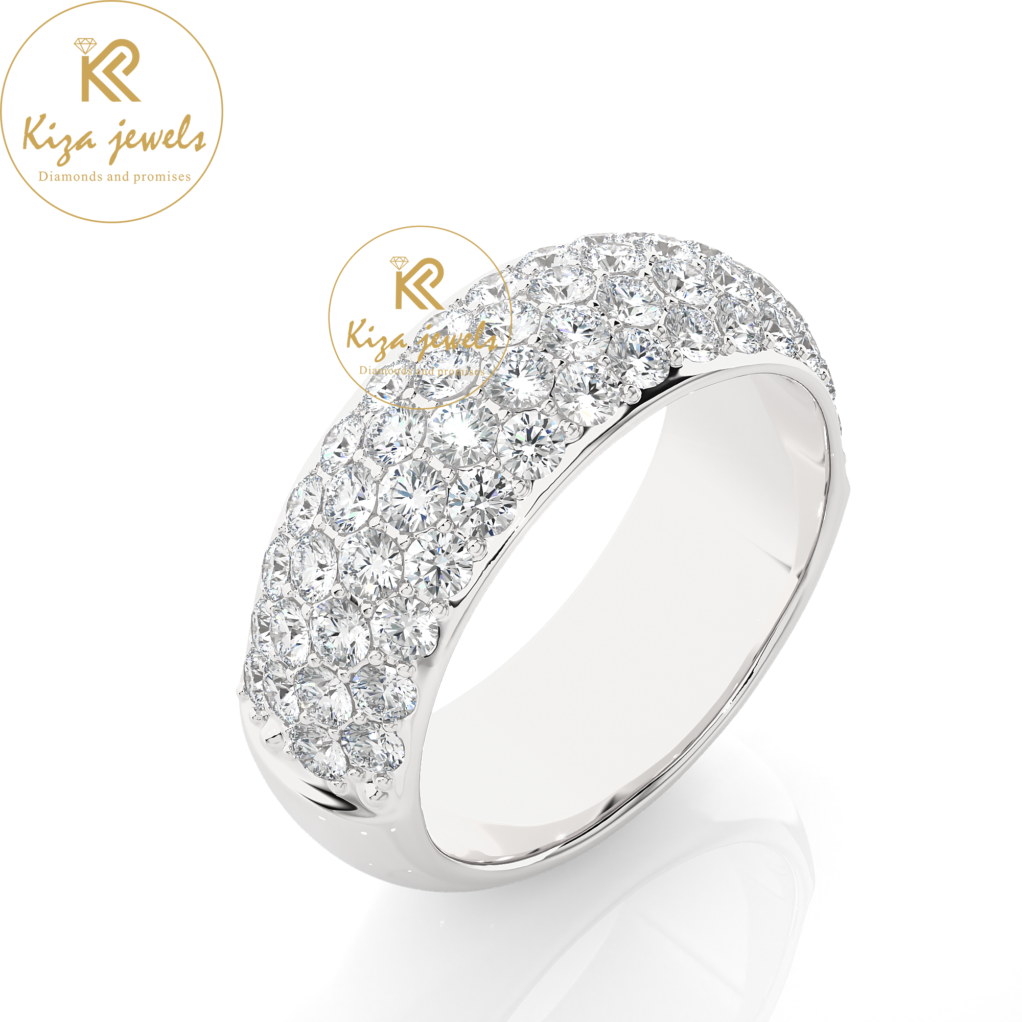 1.87 TDW Round Cut Women's Diamond Band Ring