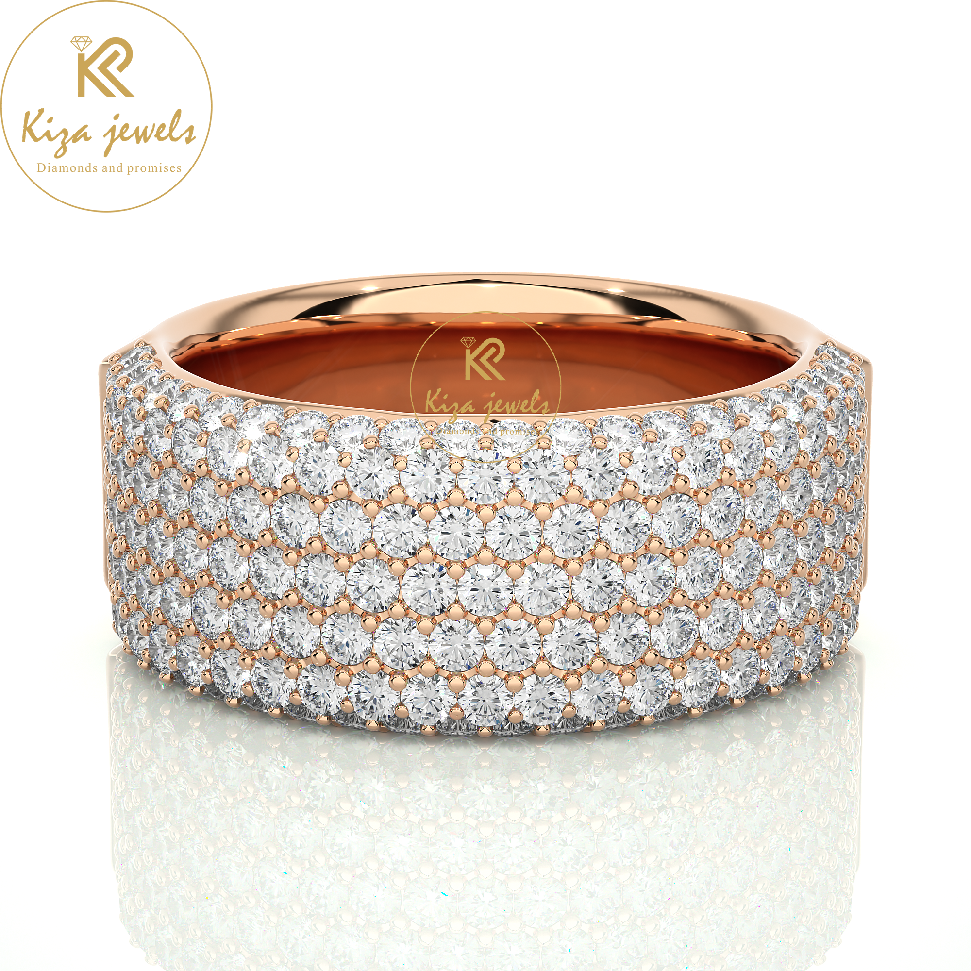 1.93 TDW Round Cut Diamond Band Ring