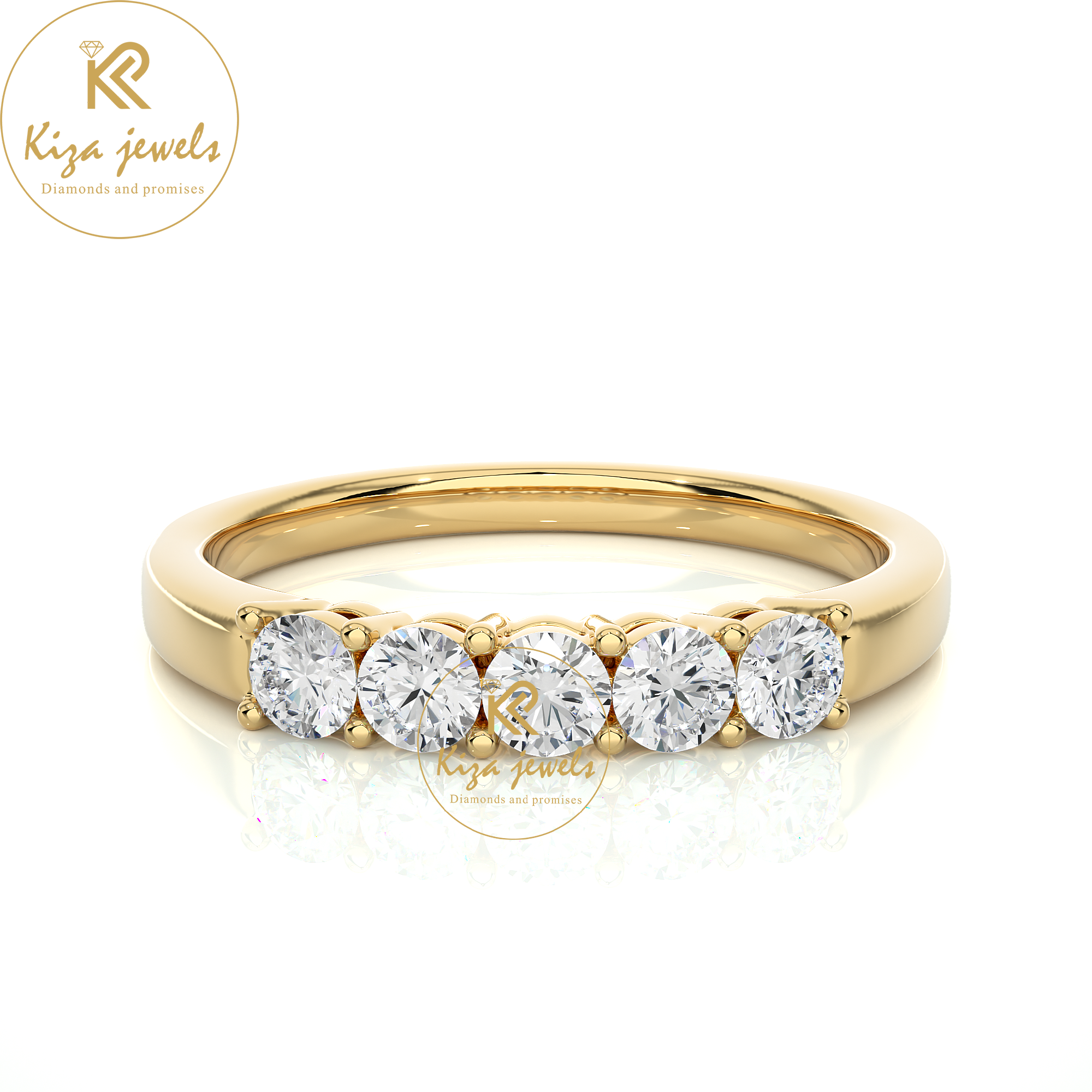 0.51 TDW Round Cut Women's Diamond Band Ring