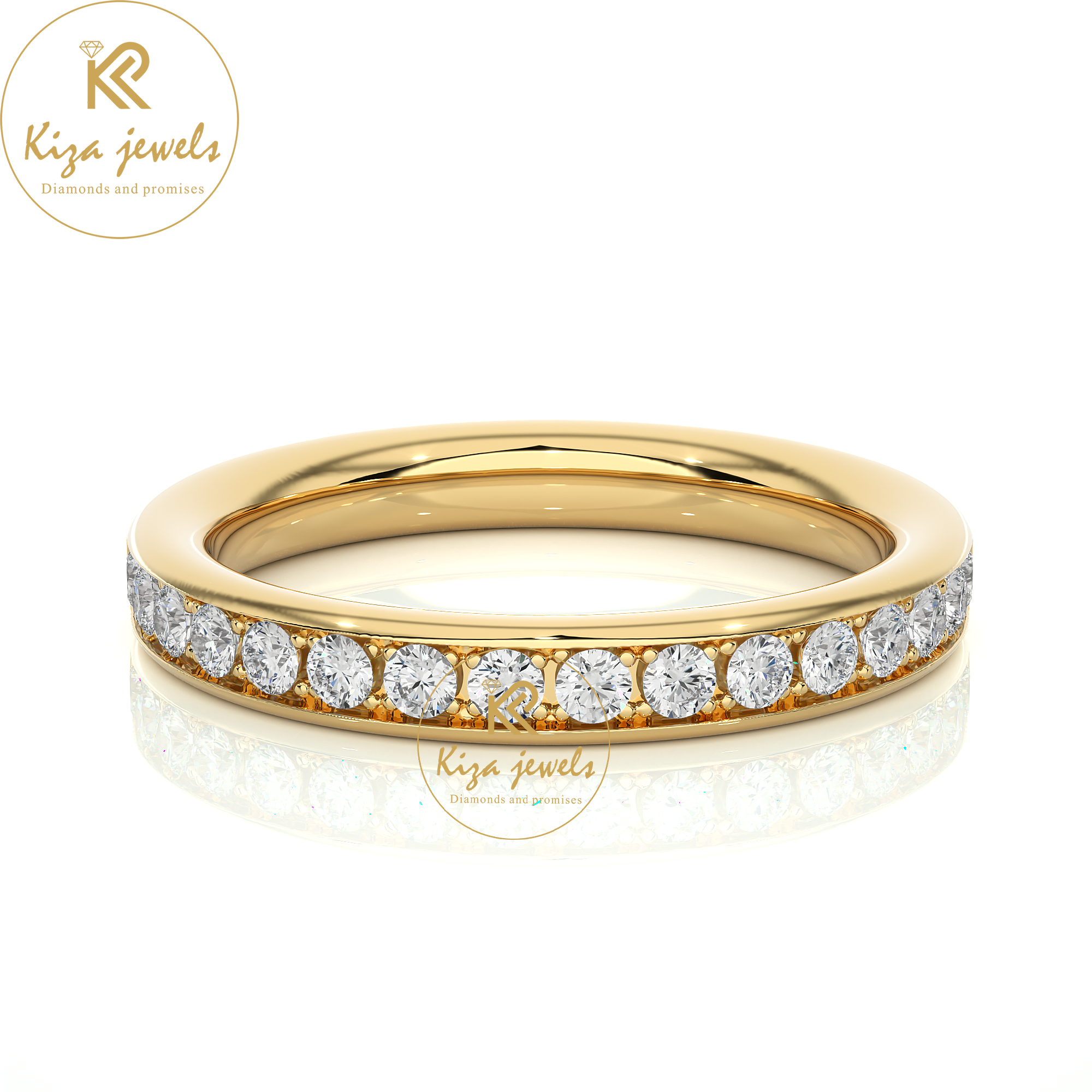 0.35 TDW Round Cut Women's Diamond Band Ring