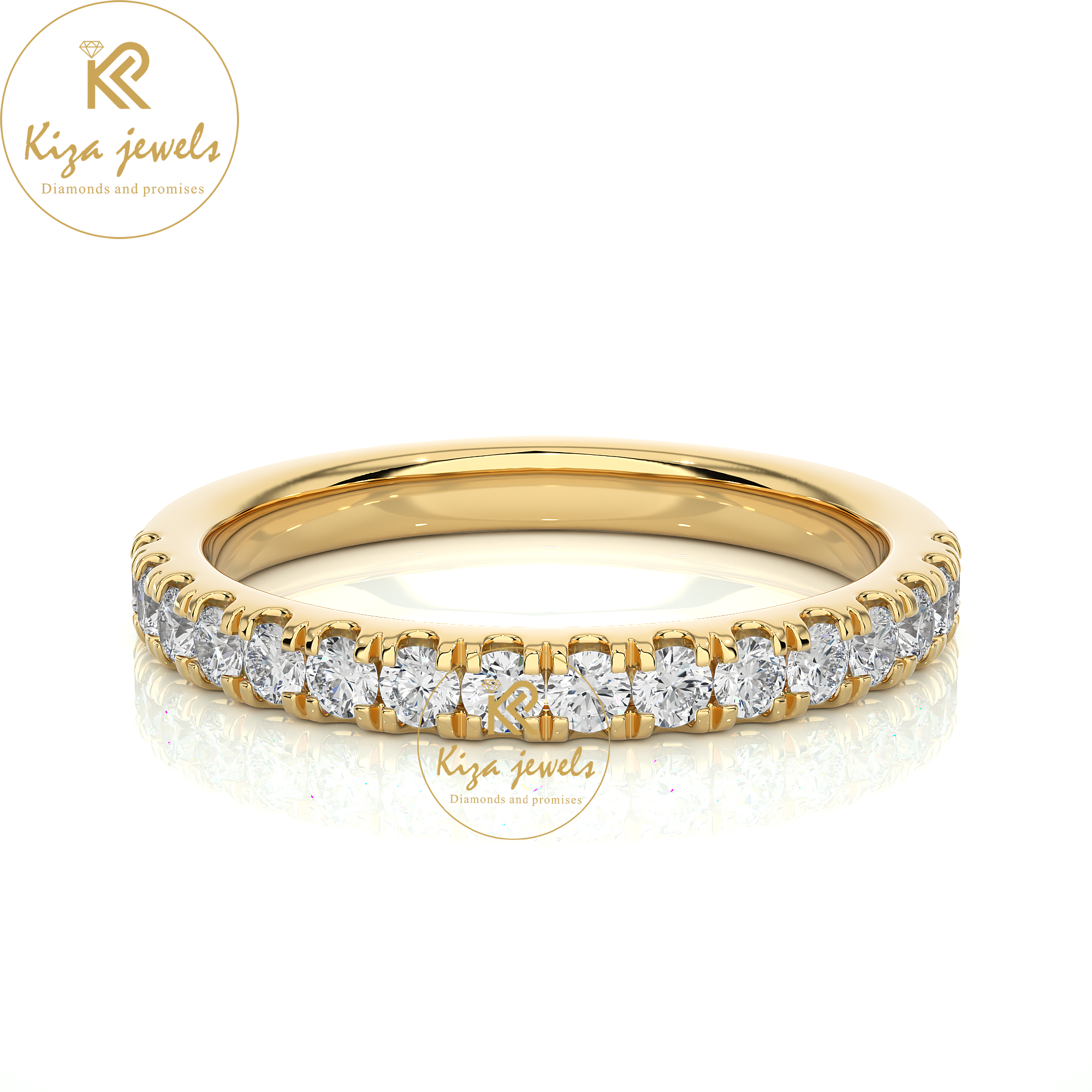 0.56 TDW Round Cut Women's Diamond Band Ring