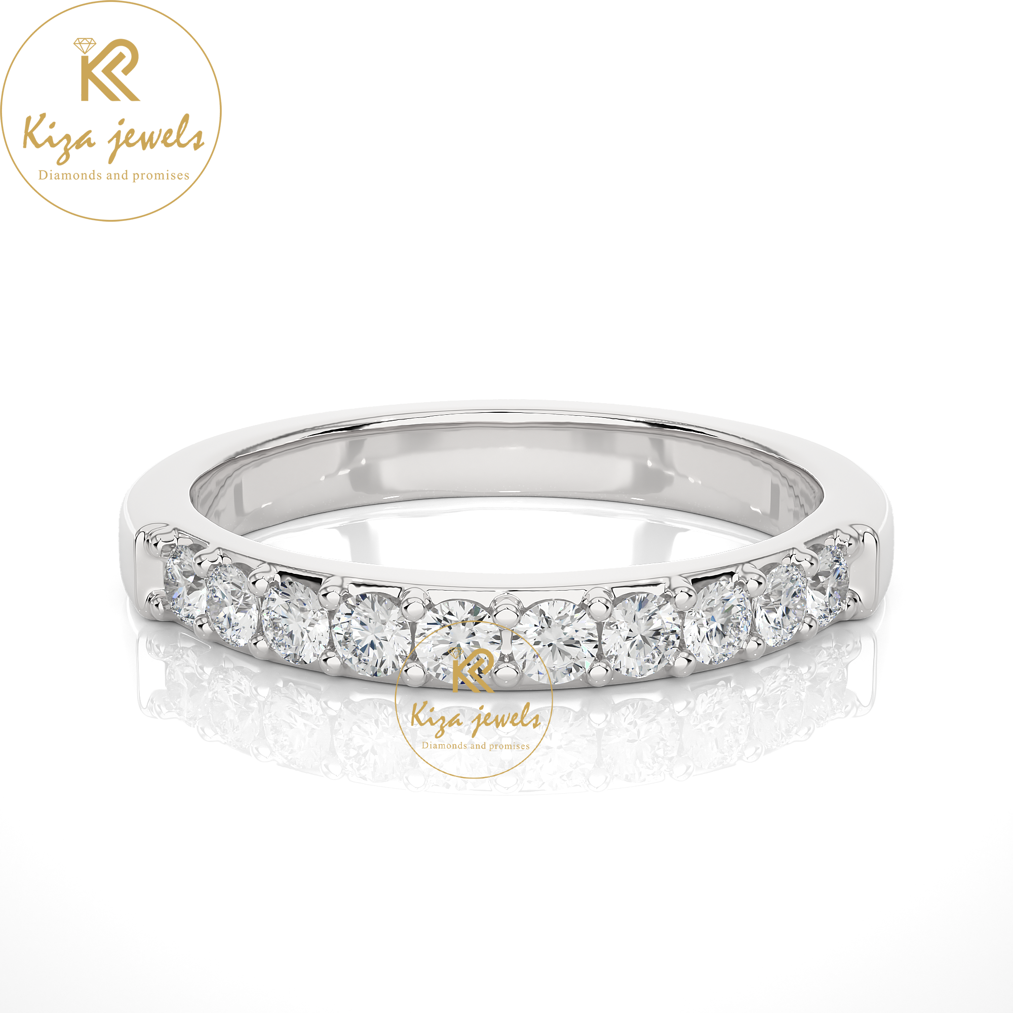 0.40 TDW Round Cut Women's Diamond Band Ring