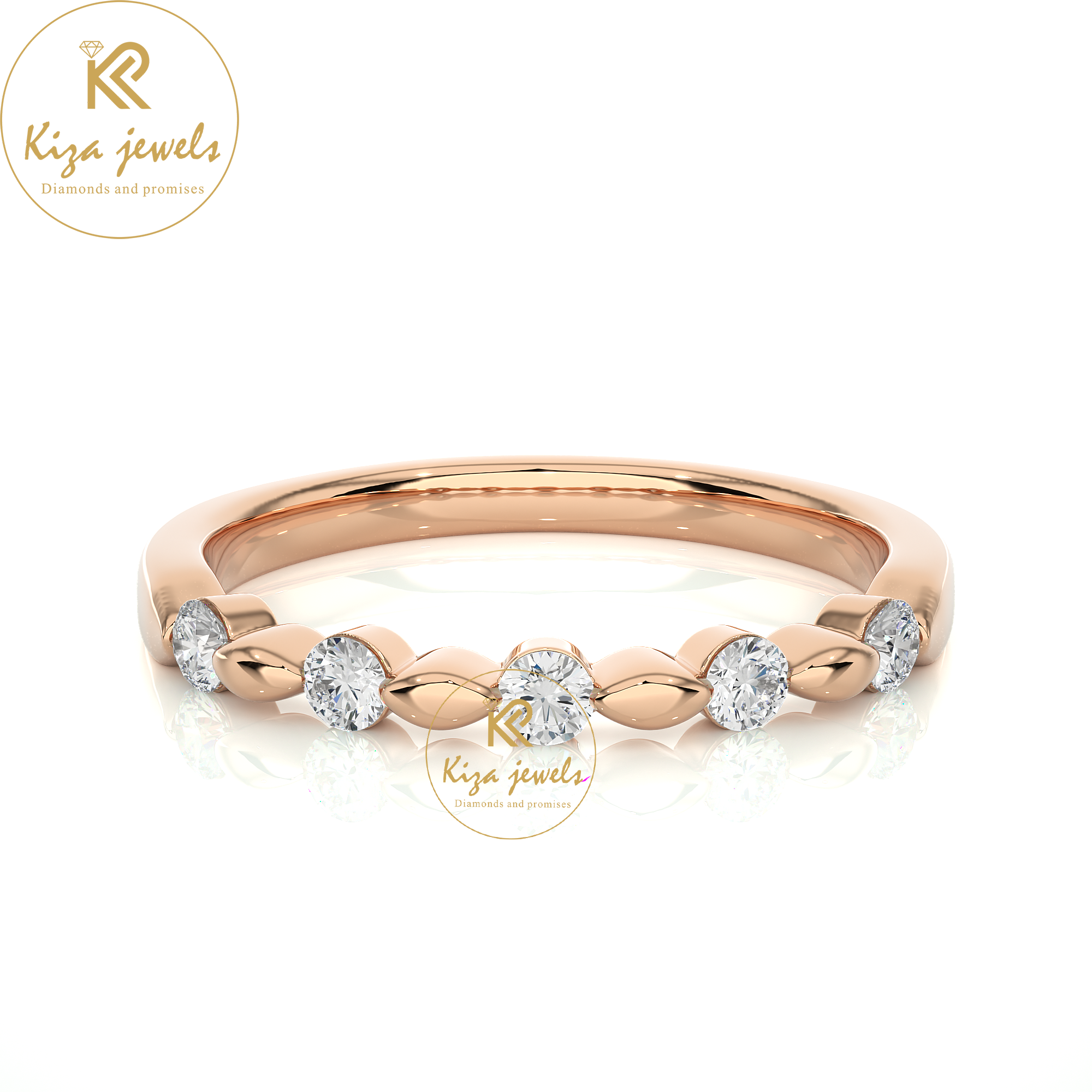 0.26 TDW Round Cut Women's Diamond Band Ring