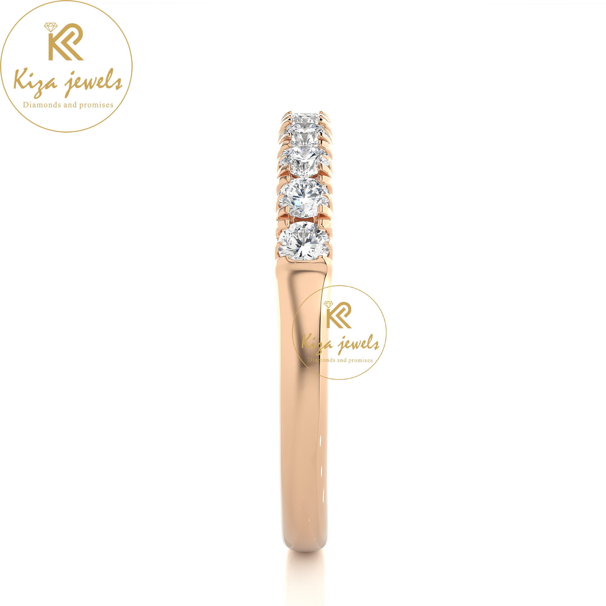 0.47 TDW Round Cut Women's Diamond Band Ring