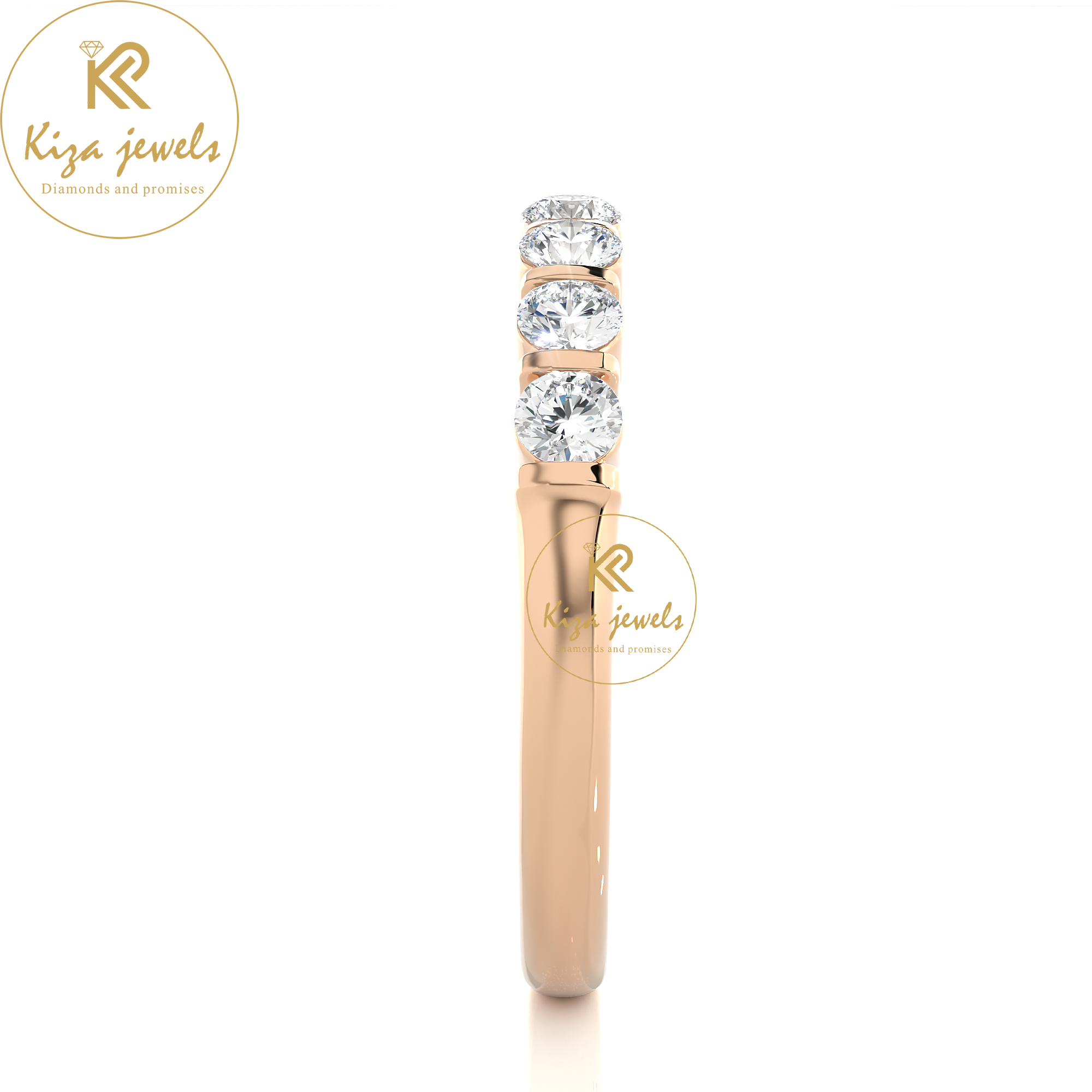 0.52 TDW Round Cut Women's Diamond Band Ring