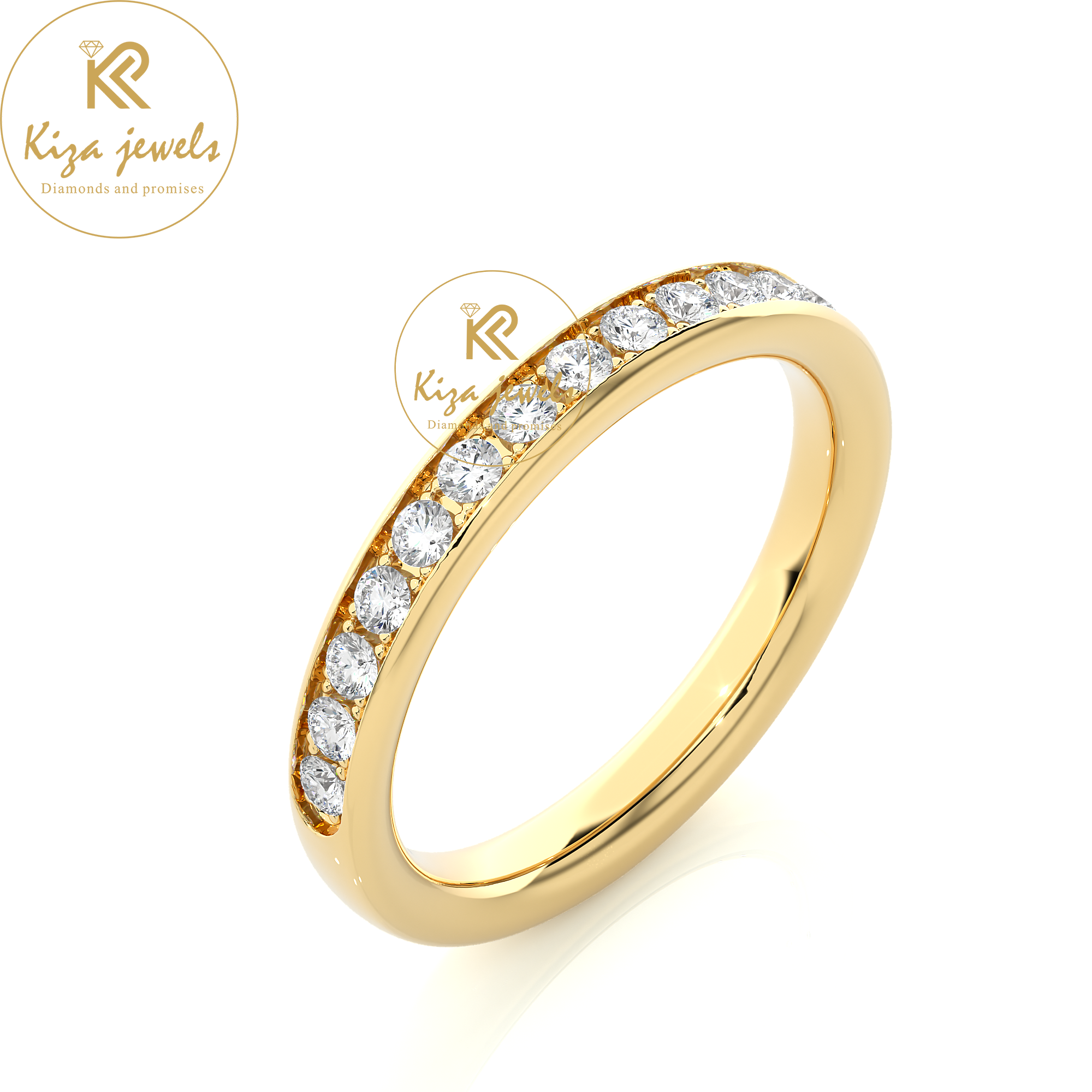 0.35 TDW Round Cut Women's Diamond Band Ring