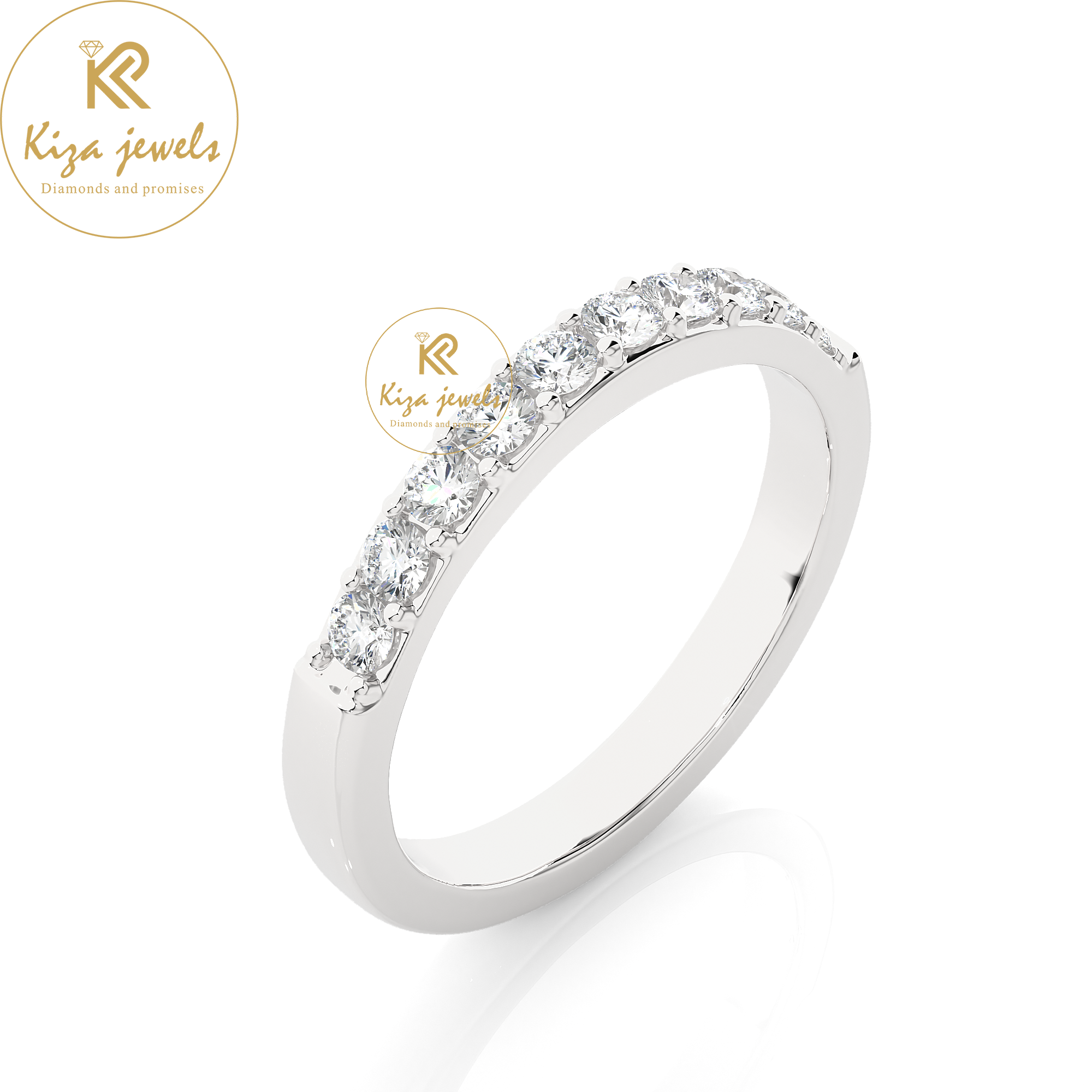 0.40 TDW Round Cut Women's Diamond Band Ring