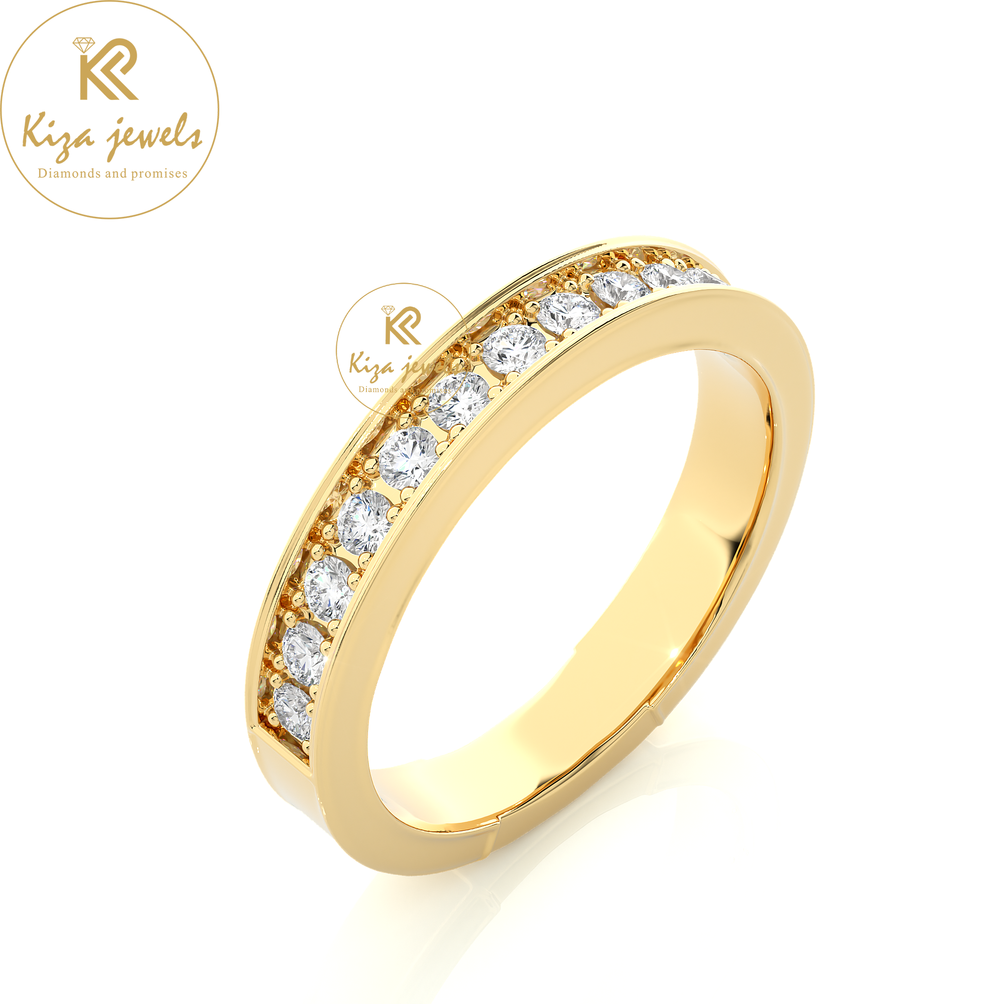 0.49 TDW Round Cut Women's Diamond Band Ring