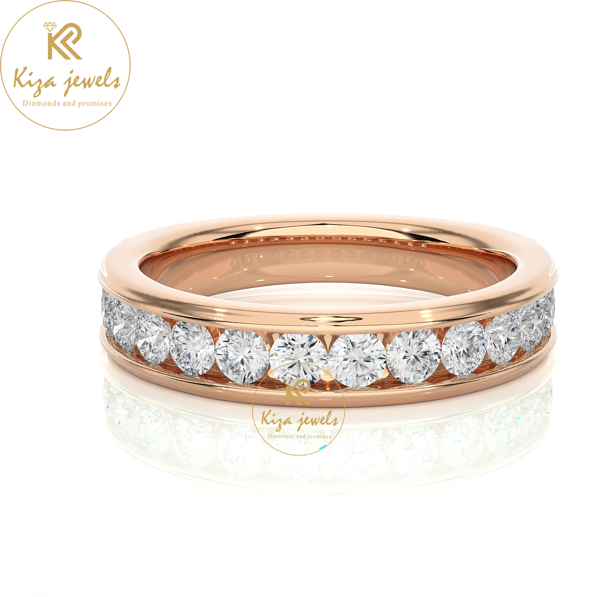 0.92 TDW Round Cut Women's Diamond Band Ring