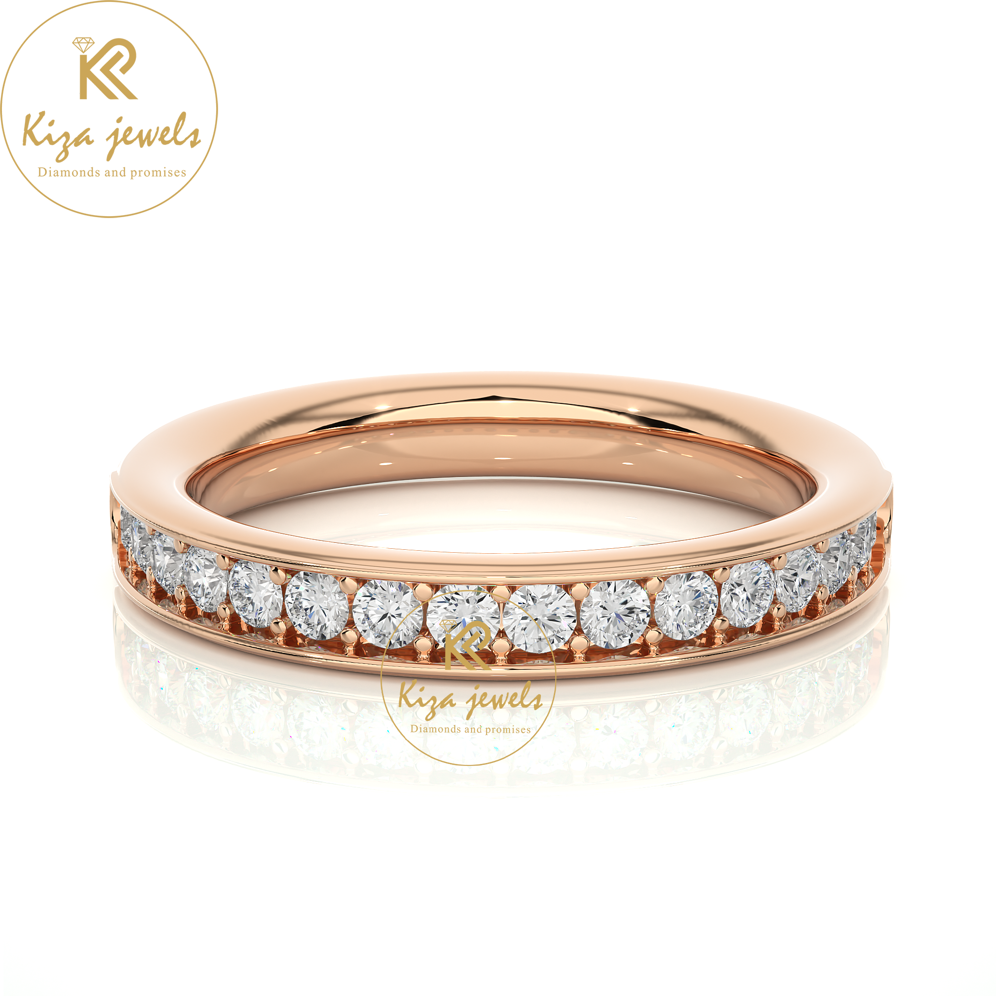 0.41 TDW Round Cut Women's Diamond Band Ring